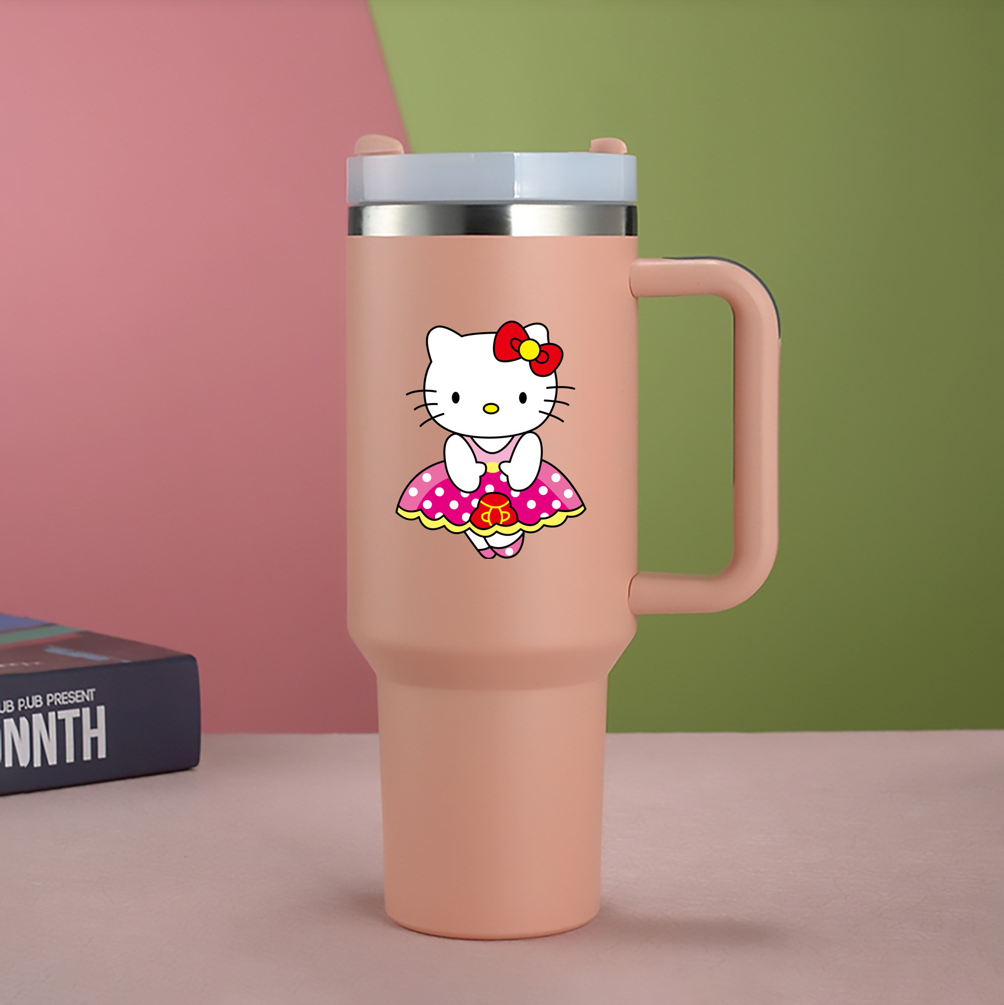 （画像用） Hello Kitty ハローキティ 1200mL車用タンブラー（カラープリント）