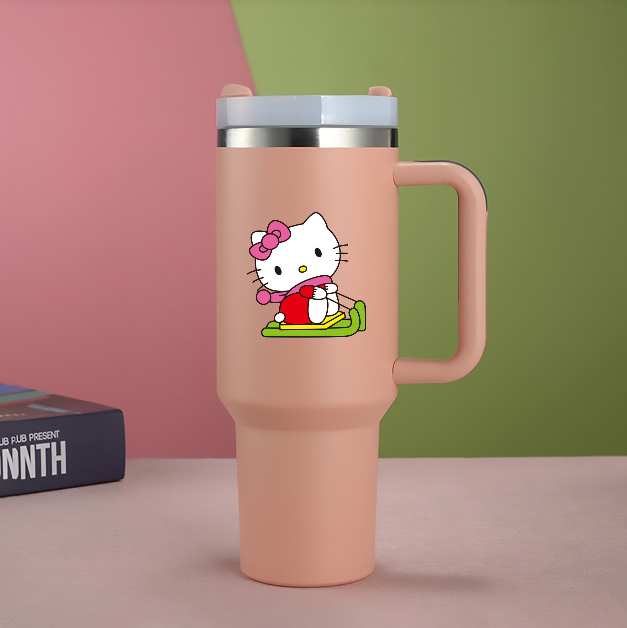 （画像用） Hello Kitty ハローキティ 1200mL車用タンブラー（カラープリント）