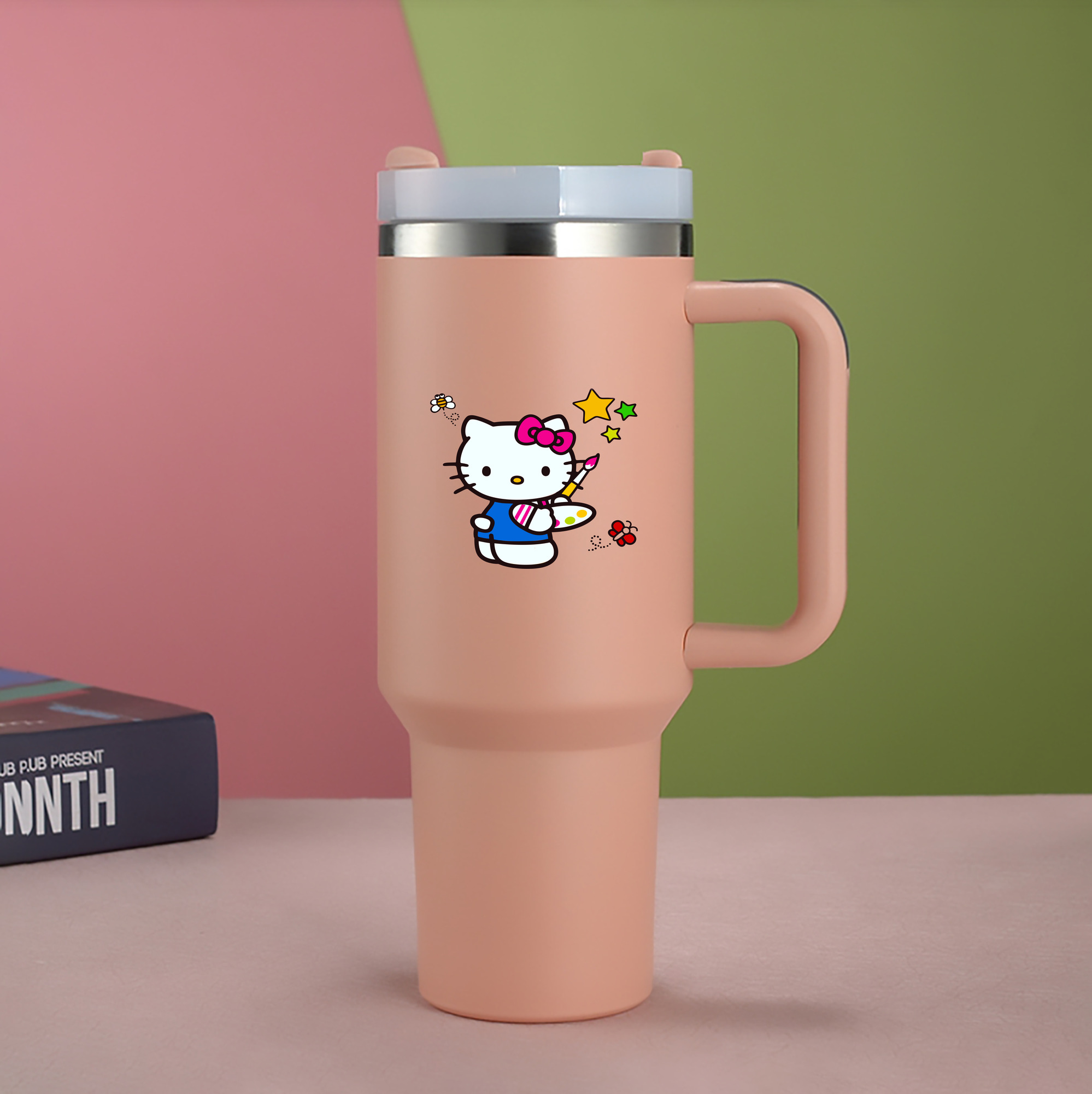 （画像用） Hello Kitty ハローキティ 1200mL車用タンブラー（カラープリント）
