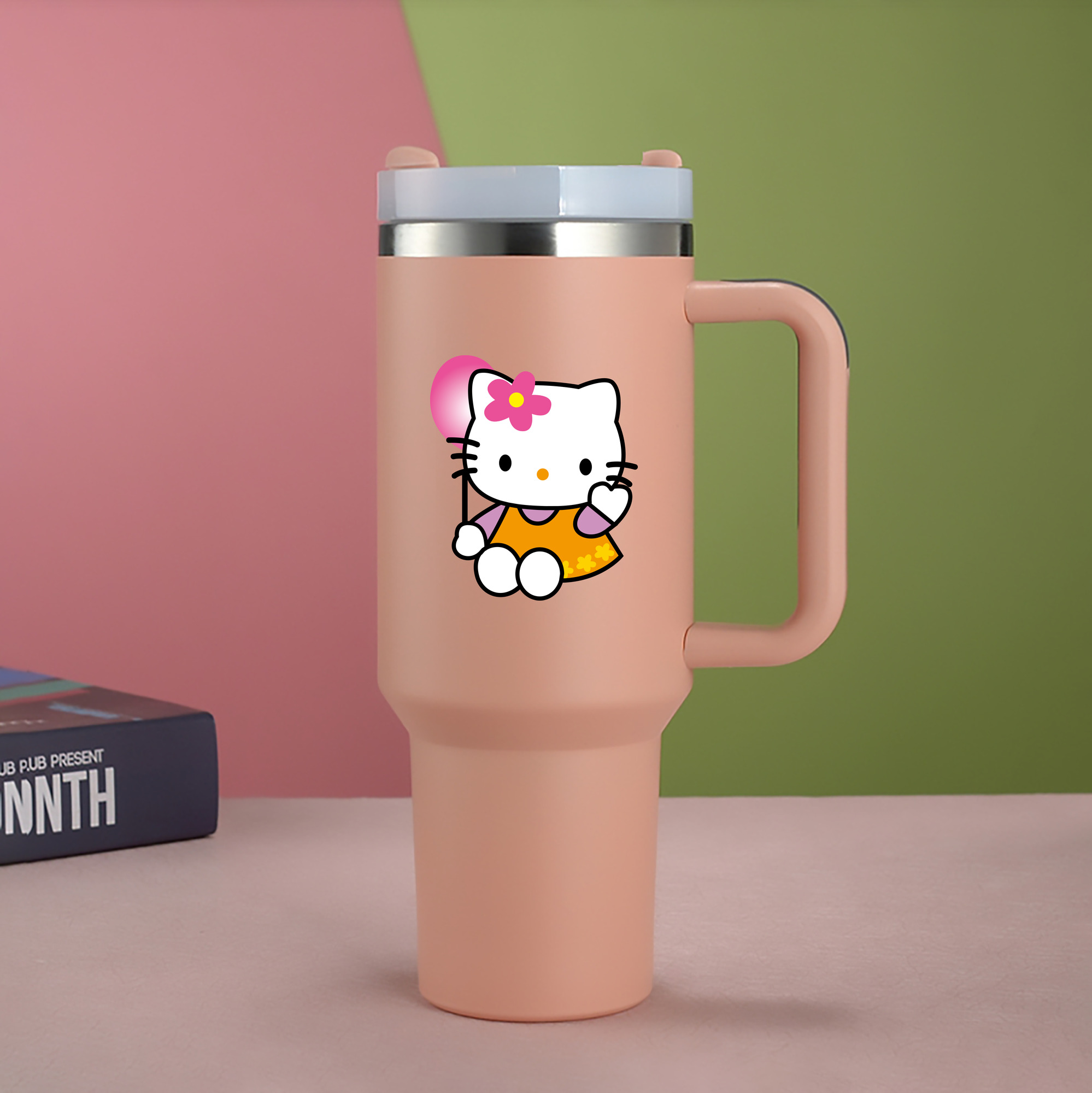 （画像用） Hello Kitty ハローキティ 1200mL車用タンブラー（カラープリント）