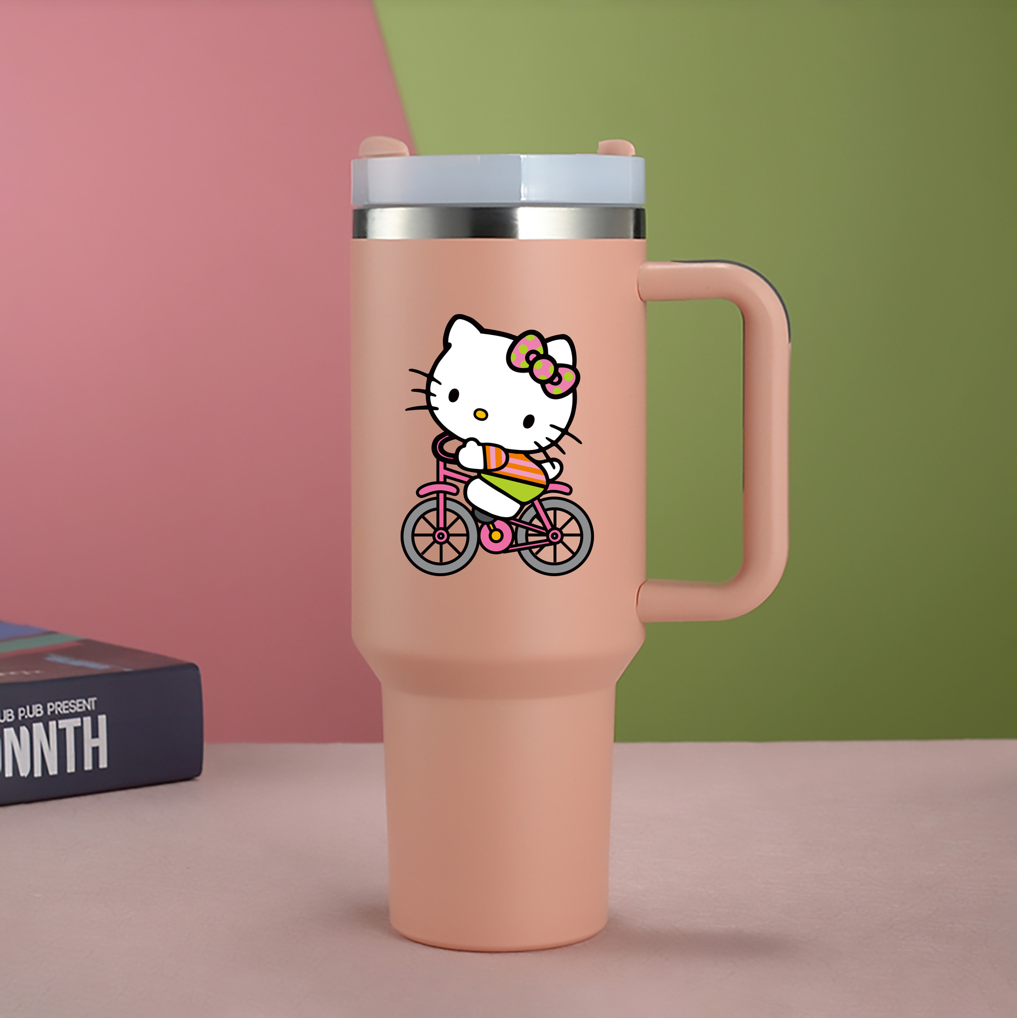 （画像用） Hello Kitty ハローキティ 1200mL車用タンブラー（カラープリント）