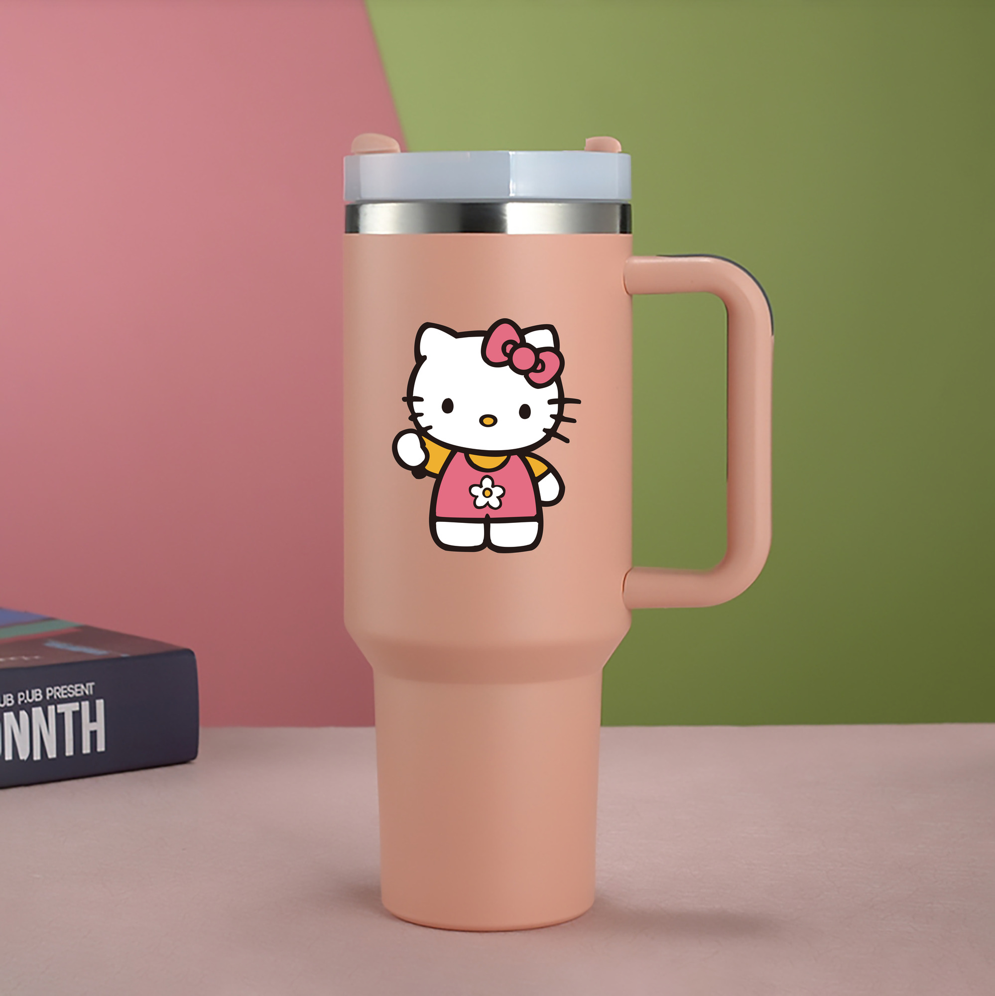 （画像用） Hello Kitty ハローキティ 1200mL車用タンブラー（カラープリント）