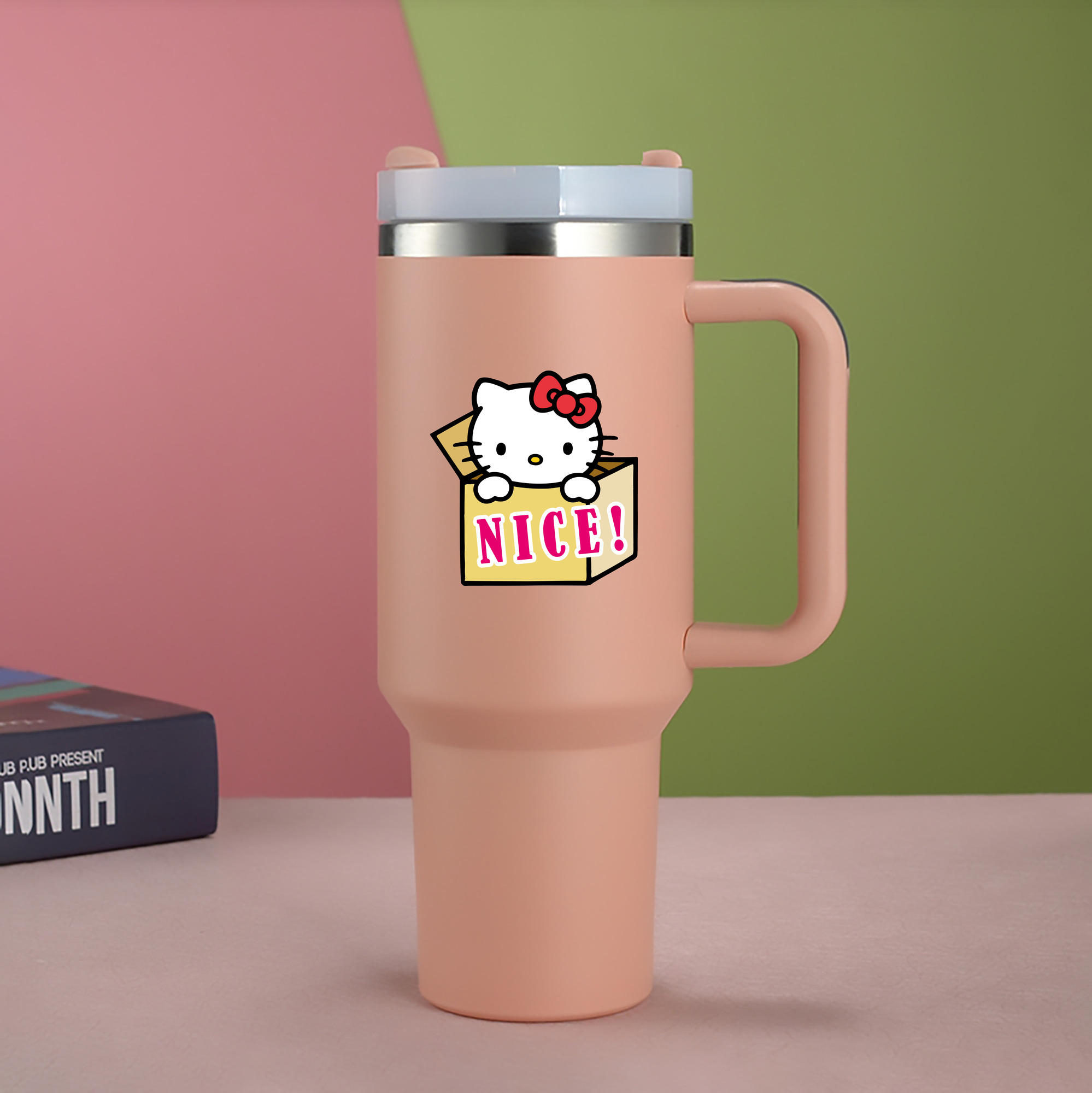 （画像用） Hello Kitty ハローキティ 1200mL車用タンブラー（カラープリント）