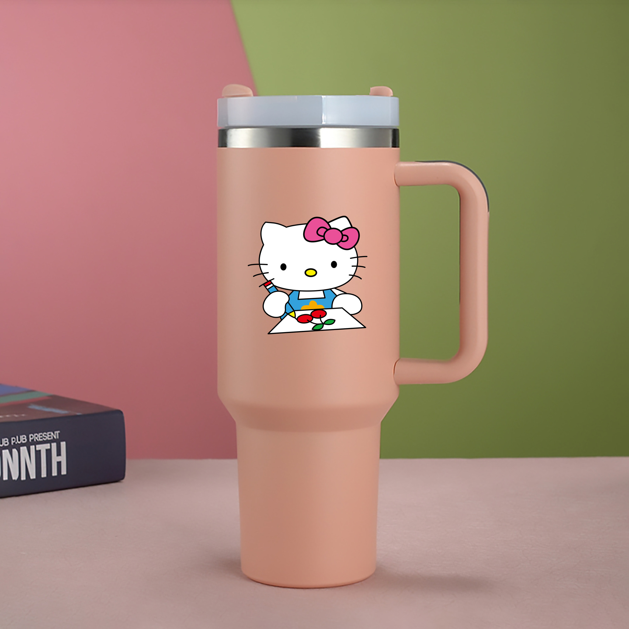 （画像用） Hello Kitty ハローキティ 1200mL車用タンブラー（カラープリント）