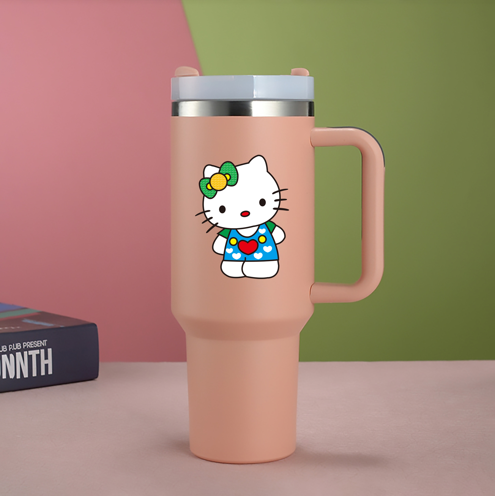 （画像用） Hello Kitty ハローキティ 1200mL車用タンブラー（カラープリント）