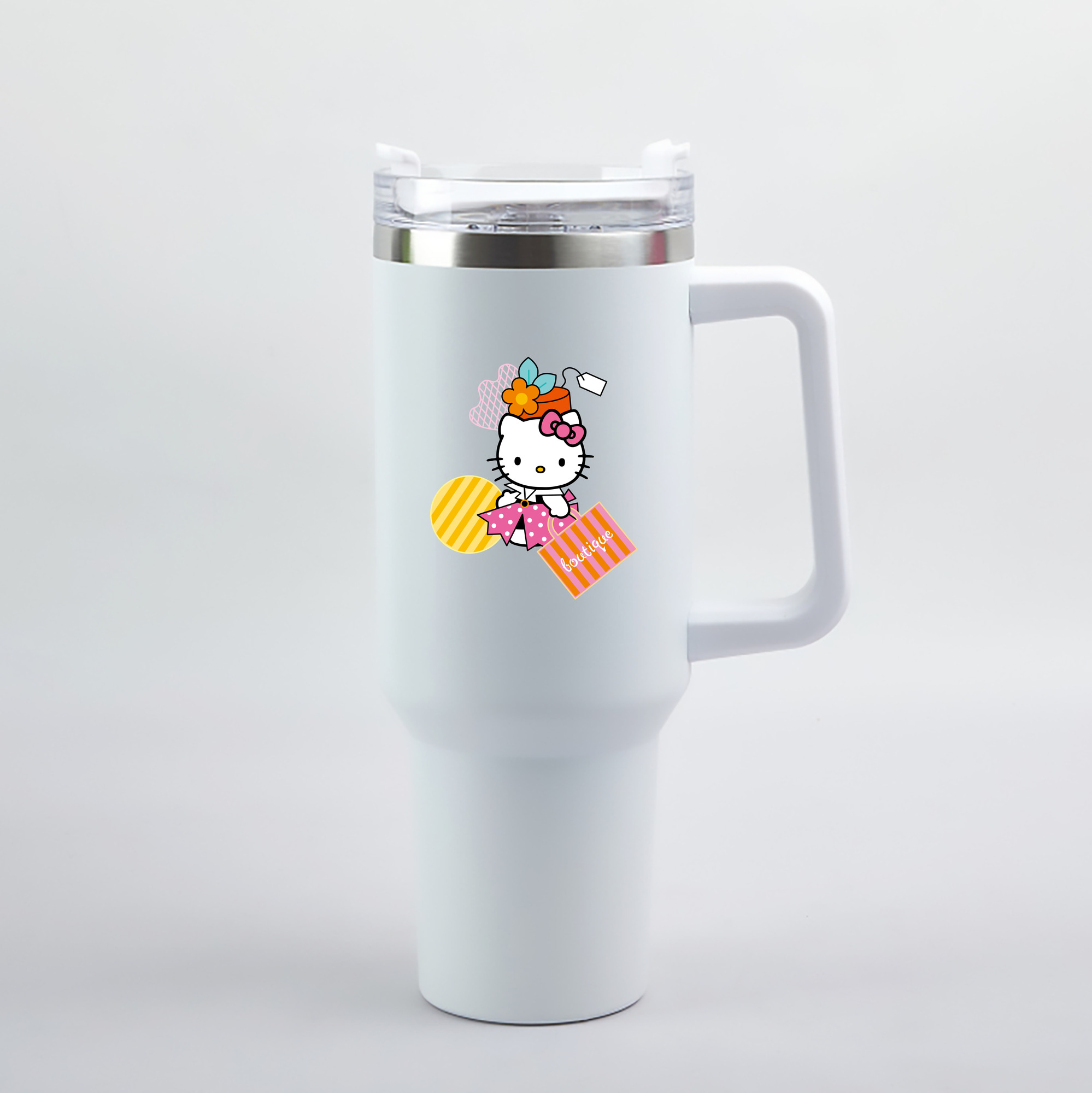 （画像用） Hello Kitty ハローキティ 1200mL車用タンブラー（カラープリント）