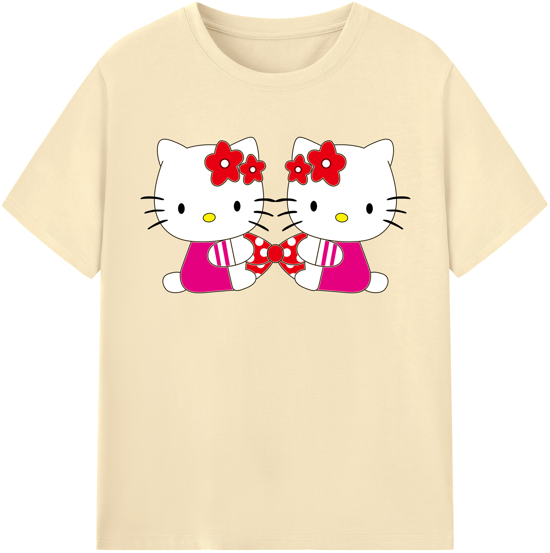 （画像用） Hello Kitty ハローキティ 綿100％半袖Tシャツ（フロントプリント）
