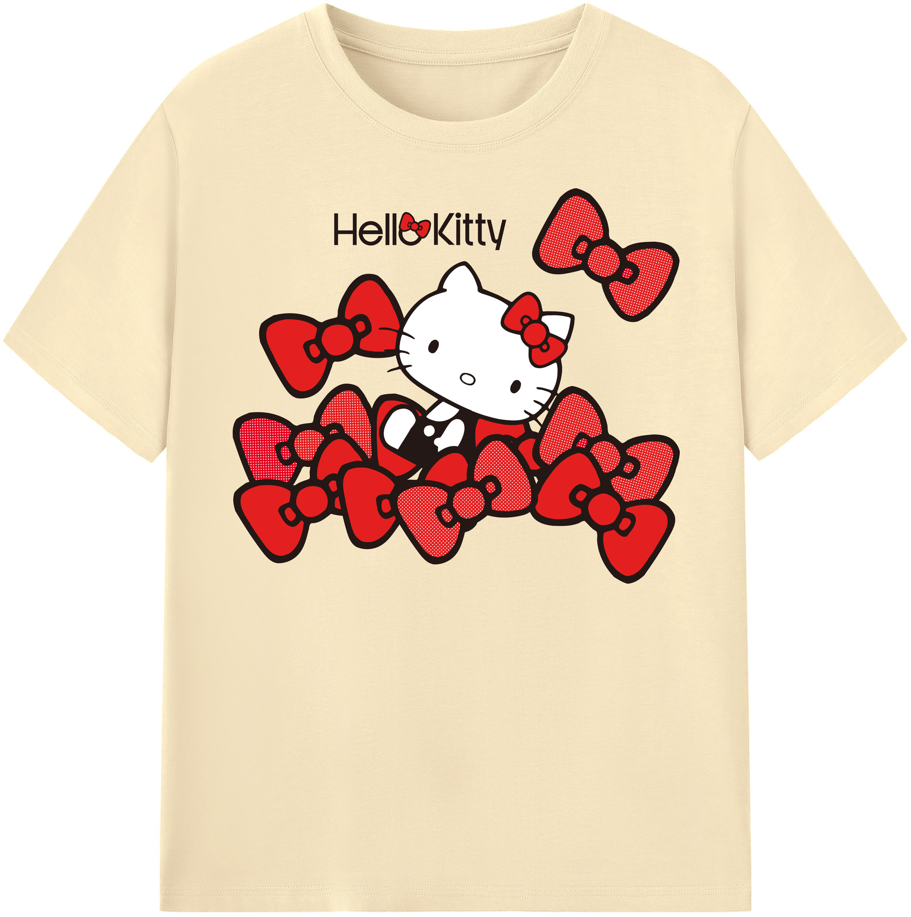 （画像用） Hello Kitty ハローキティ 綿100％半袖Tシャツ（フロントプリント）