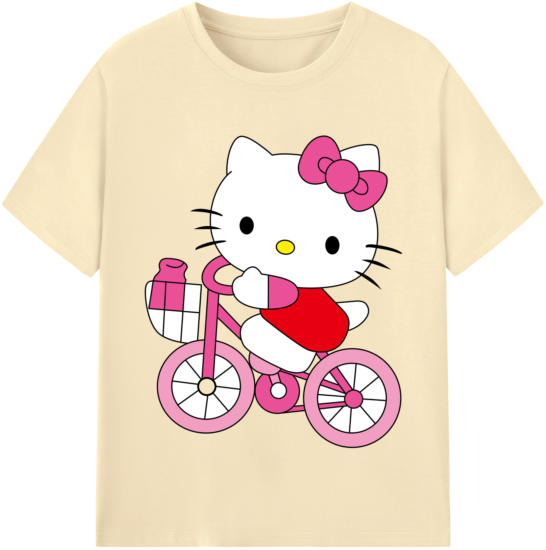 （画像用） Hello Kitty ハローキティ 綿100％半袖Tシャツ（フロントプリント）