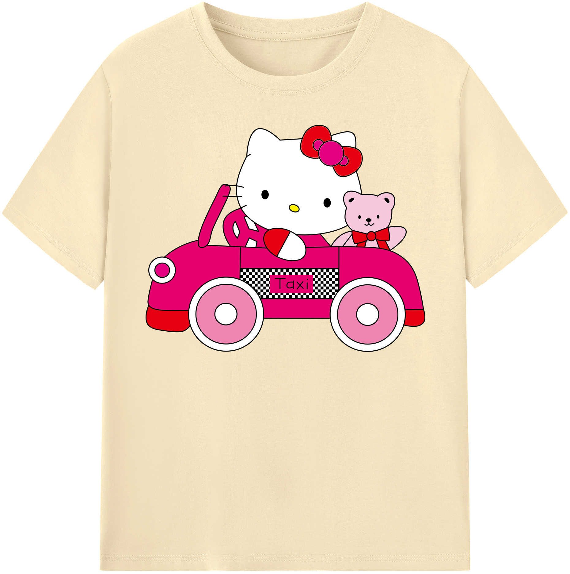 （画像用） Hello Kitty ハローキティ 綿100％半袖Tシャツ（フロントプリント）
