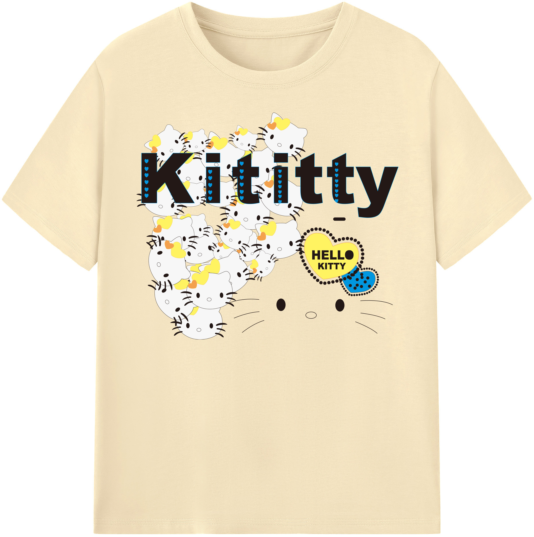 （画像用） Hello Kitty ハローキティ 綿100％半袖Tシャツ（フロントプリント）