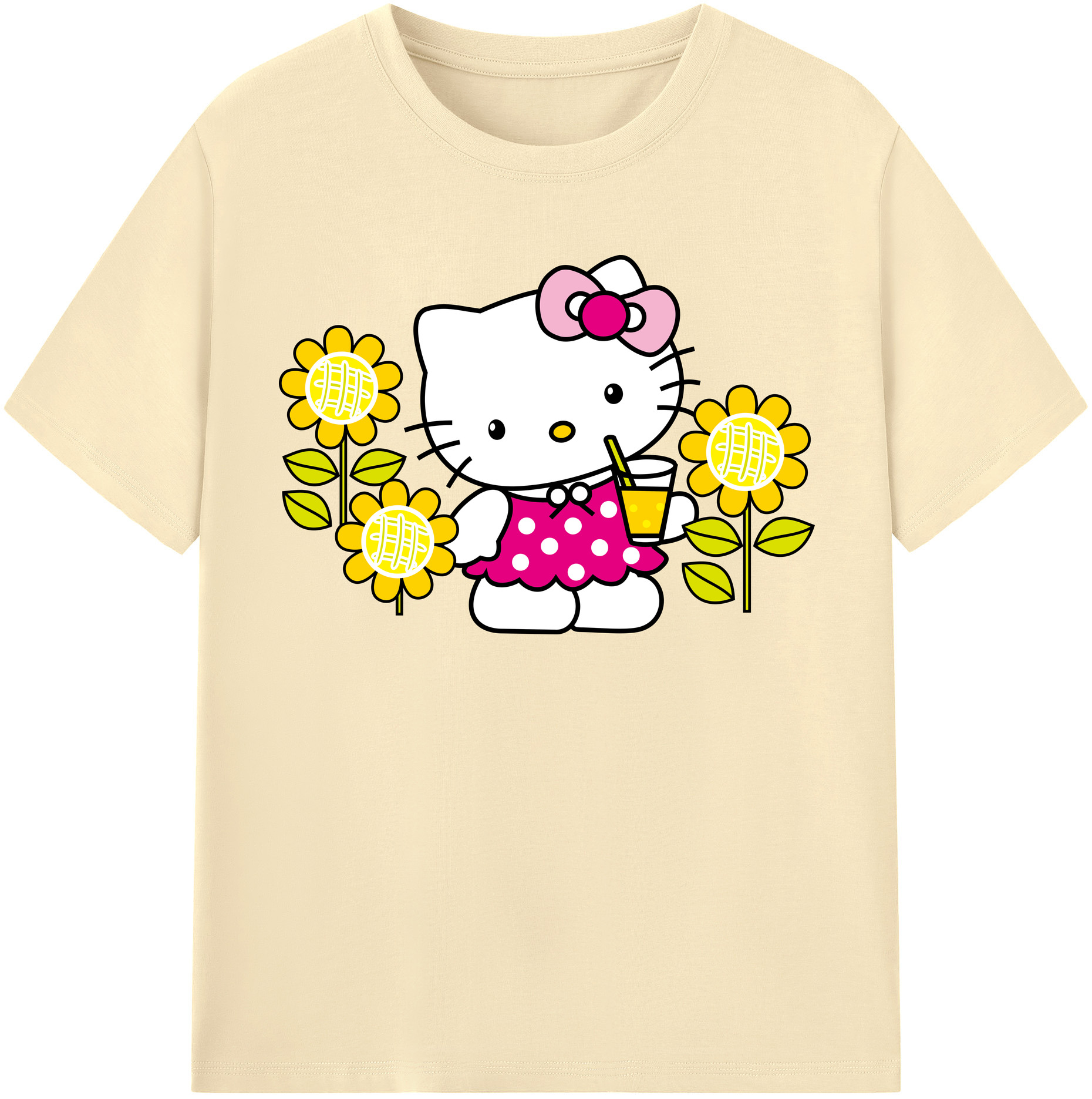 （画像用） Hello Kitty ハローキティ 綿100％半袖Tシャツ（フロントプリント）