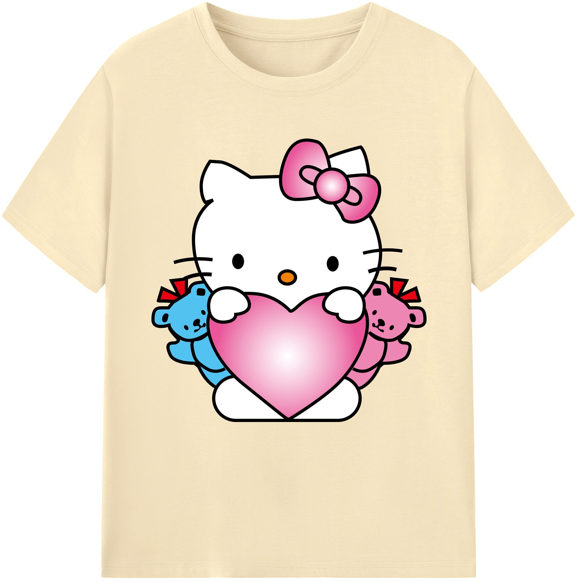 （画像用） Hello Kitty ハローキティ 綿100％半袖Tシャツ（フロントプリント）