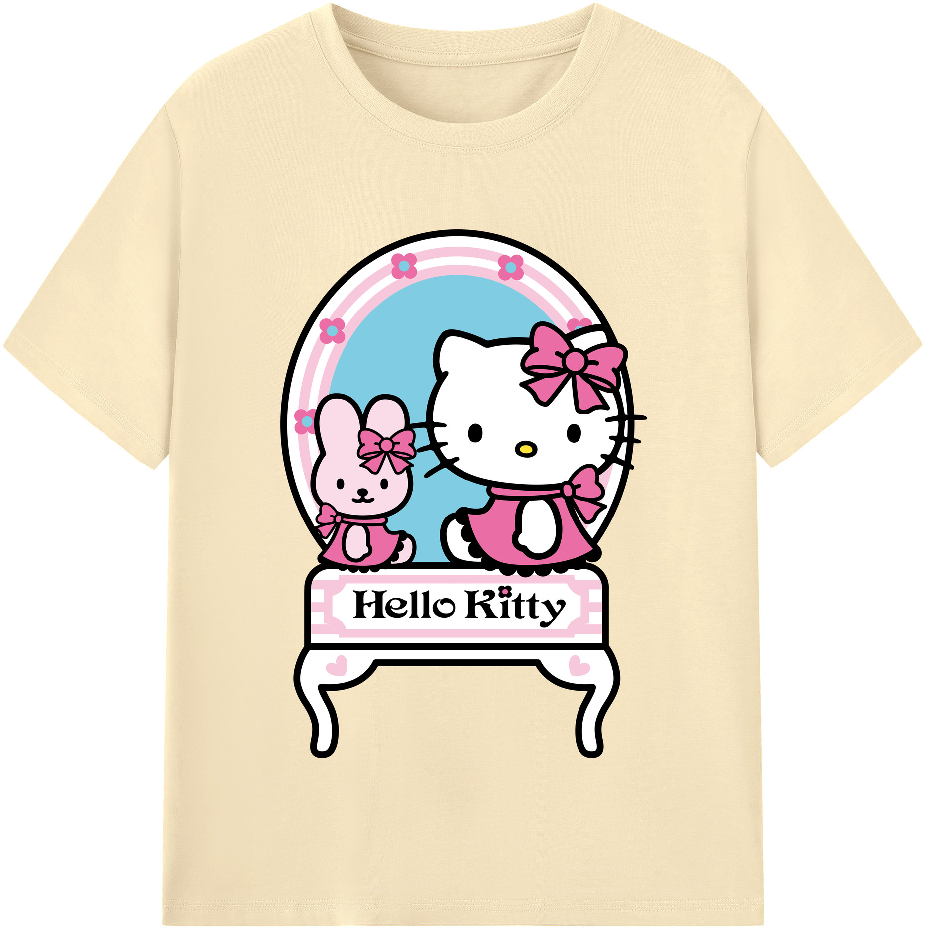 （画像用） Hello Kitty ハローキティ 綿100％半袖Tシャツ（フロントプリント）