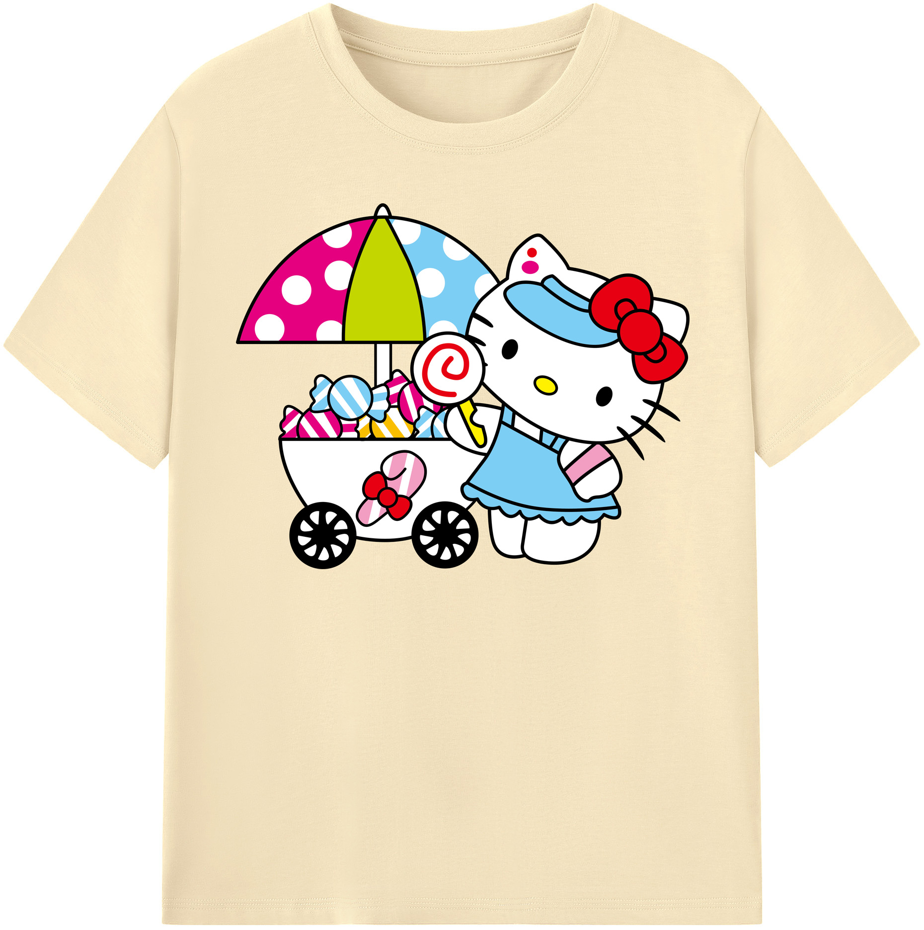 （画像用） Hello Kitty ハローキティ 綿100％半袖Tシャツ（フロントプリント）