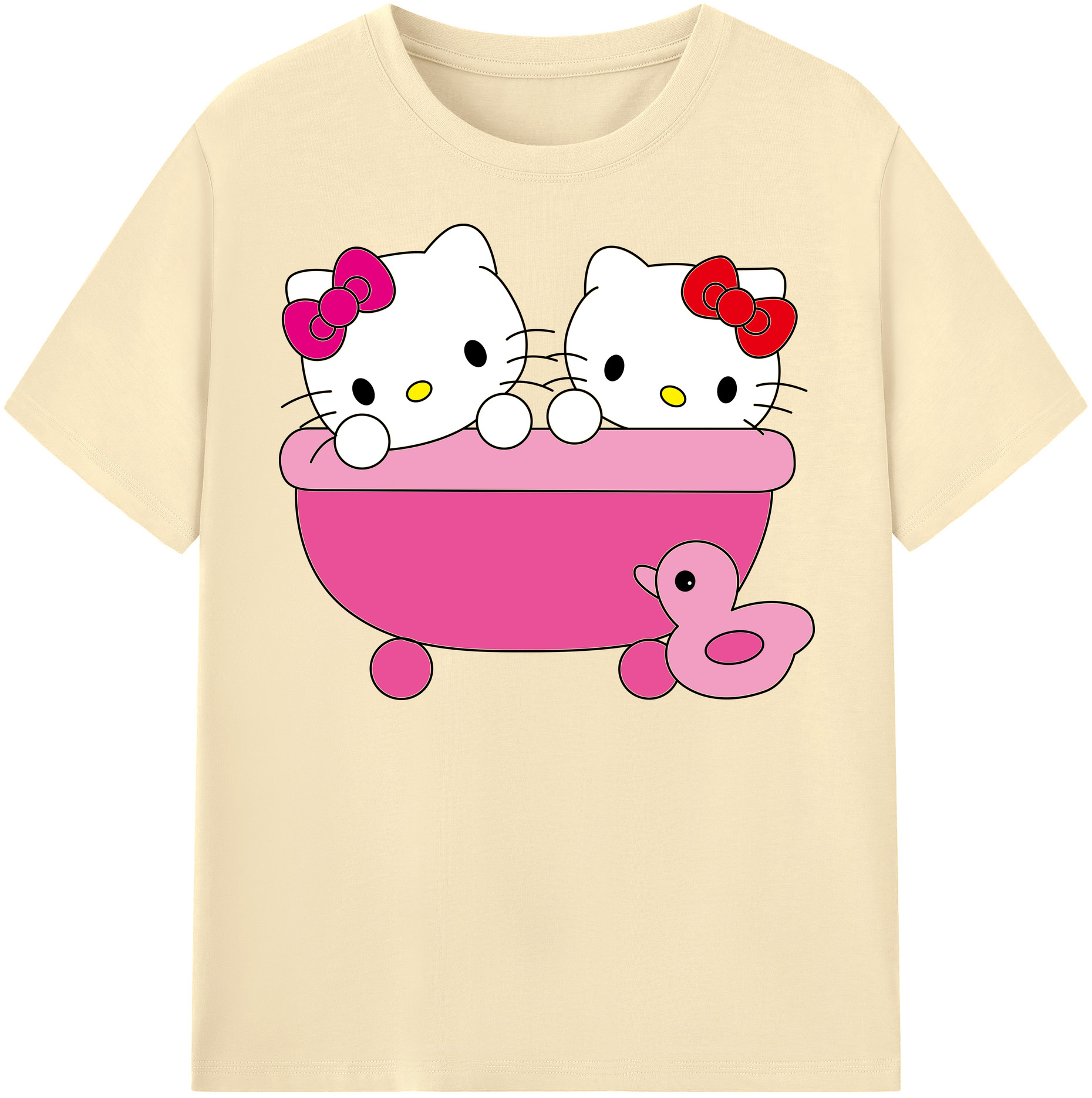 （画像用） Hello Kitty ハローキティ 綿100％半袖Tシャツ（フロントプリント）