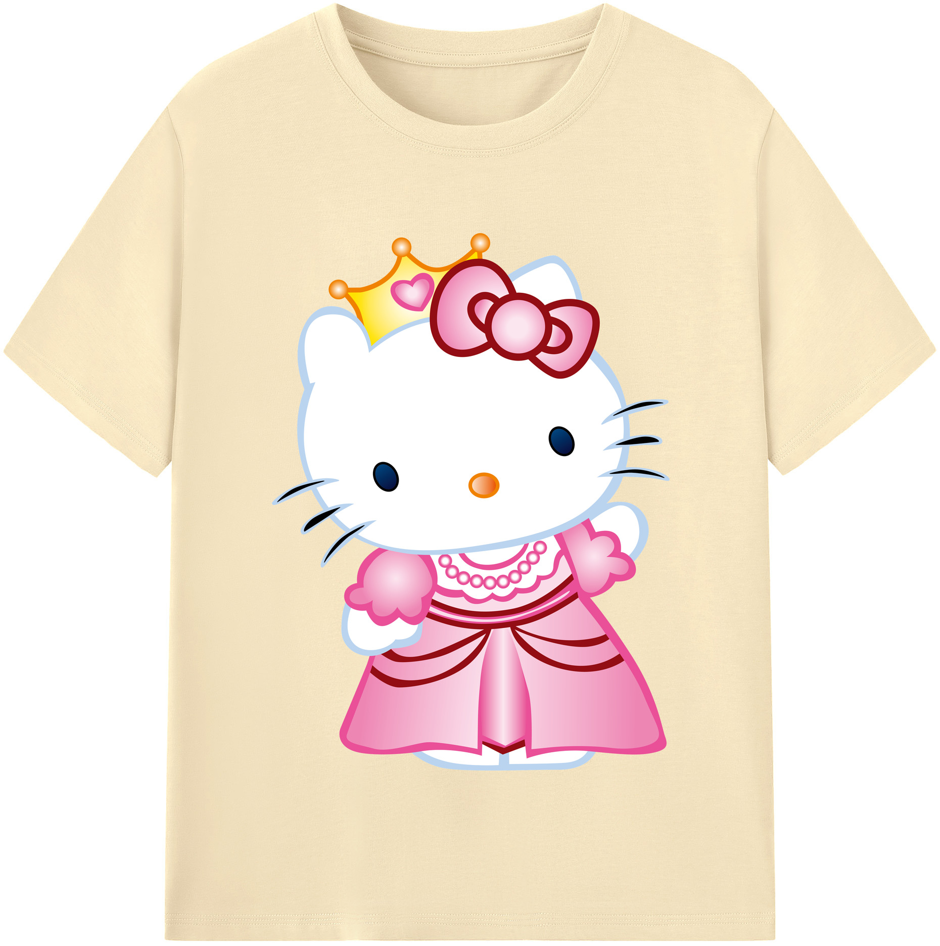 （画像用） Hello Kitty ハローキティ 綿100％半袖Tシャツ（フロントプリント）
