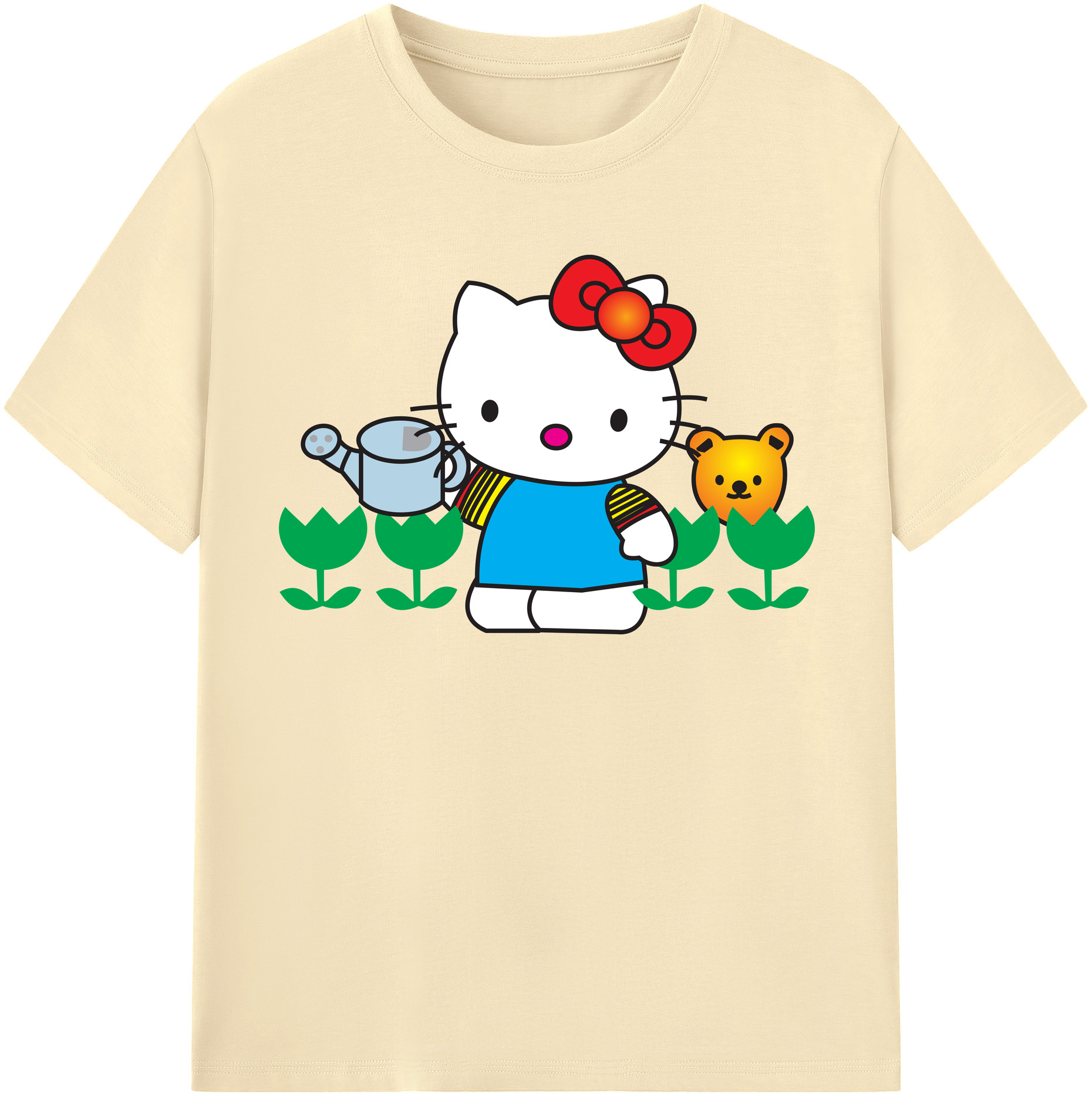 （画像用） Hello Kitty ハローキティ 綿100％半袖Tシャツ（フロントプリント）