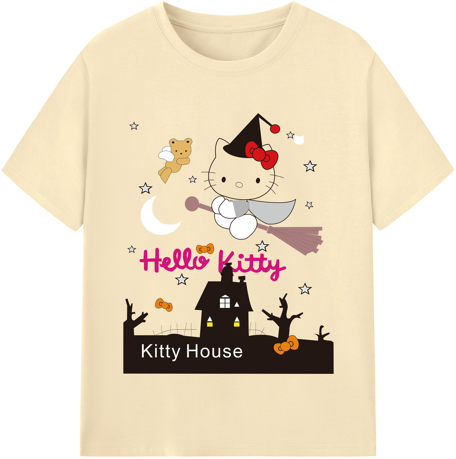（画像用） Hello Kitty ハローキティ 綿100％半袖Tシャツ（フロントプリント）