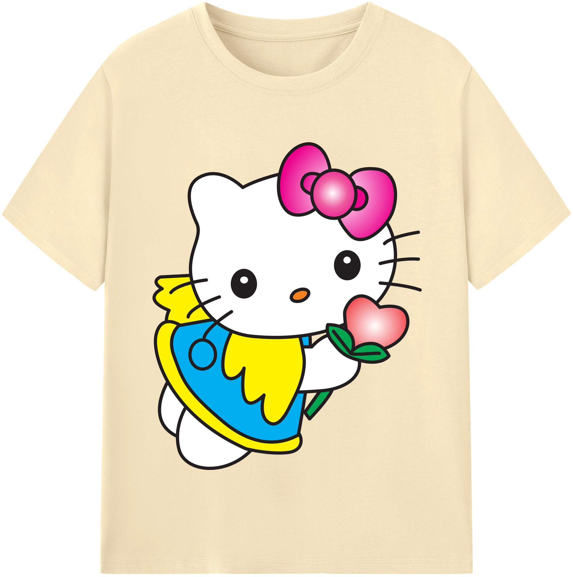（画像用） Hello Kitty ハローキティ 綿100％半袖Tシャツ（フロントプリント）
