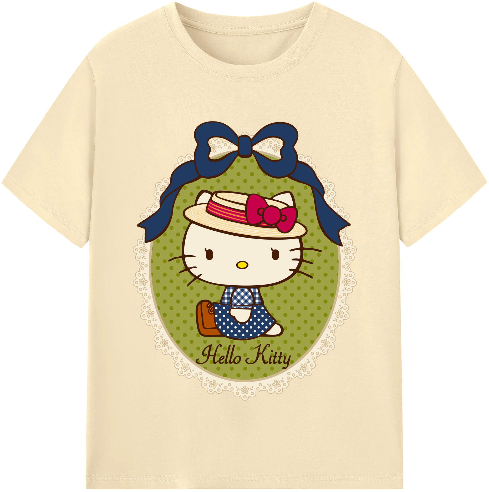 （画像用） Hello Kitty ハローキティ 綿100％半袖Tシャツ（フロントプリント）