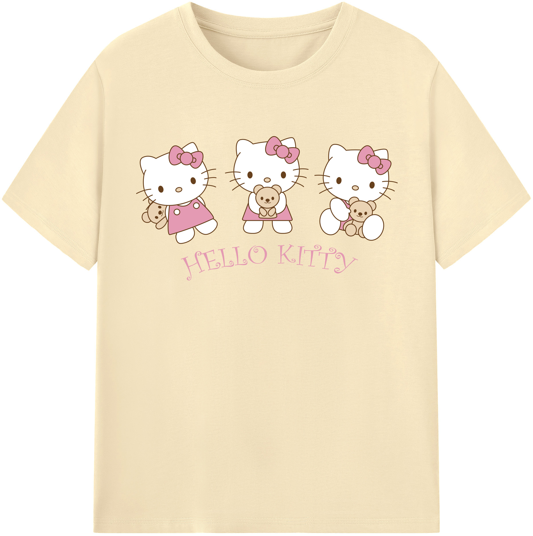 （画像用） Hello Kitty ハローキティ 綿100％半袖Tシャツ（フロントプリント）