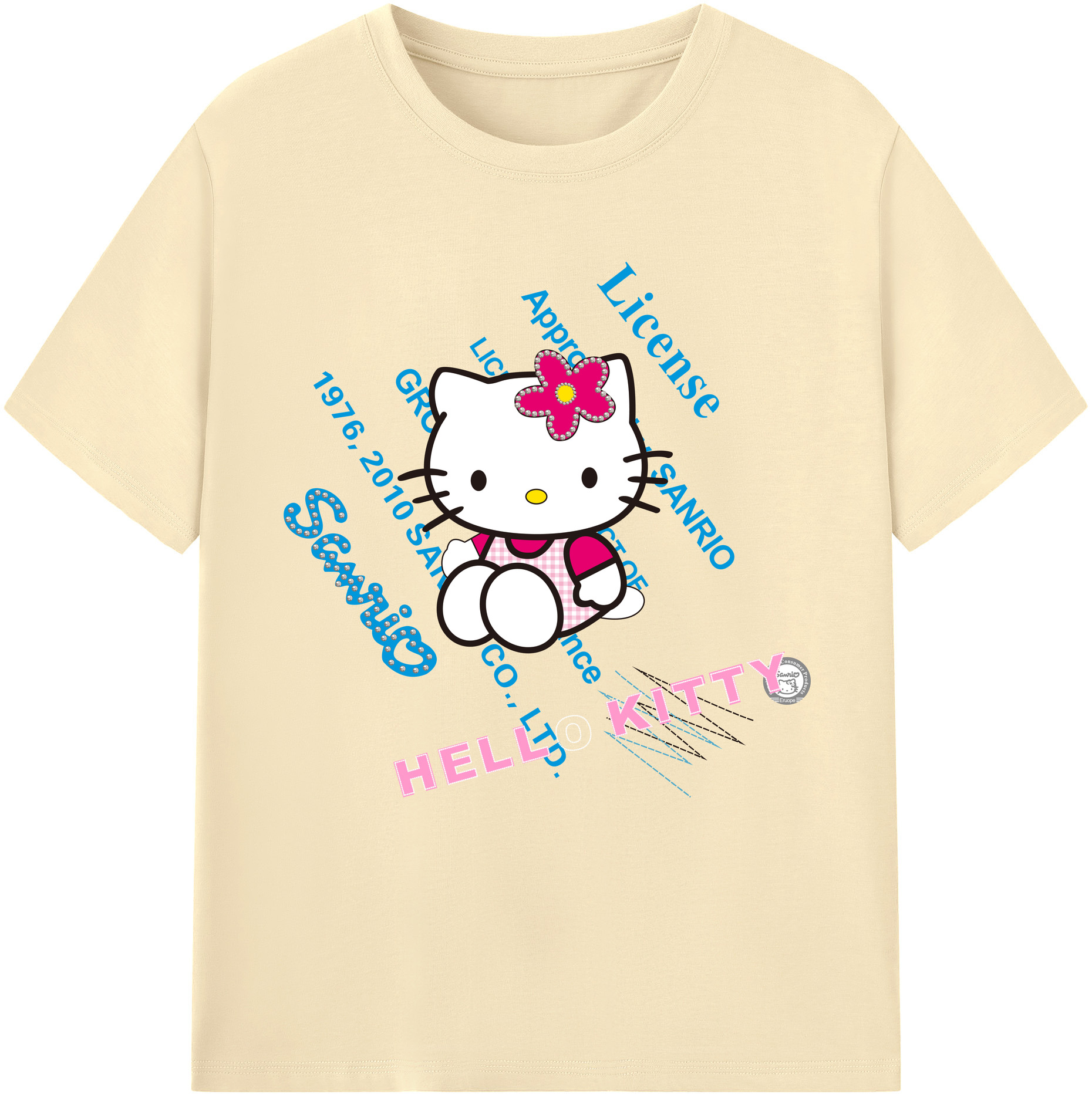 （画像用） Hello Kitty ハローキティ 綿100％半袖Tシャツ（フロントプリント）