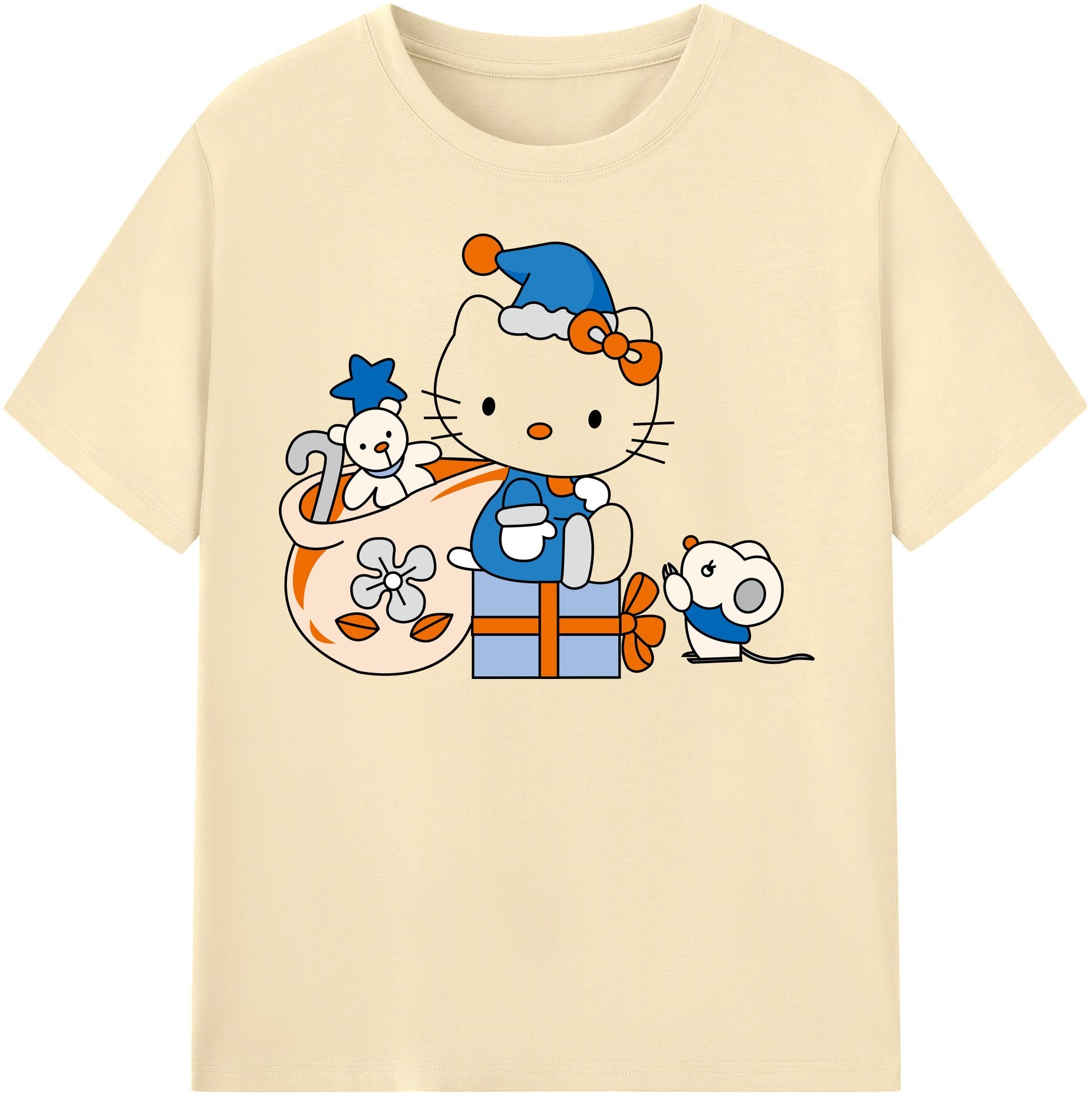 （画像用） Hello Kitty ハローキティ 綿100％半袖Tシャツ（フロントプリント）