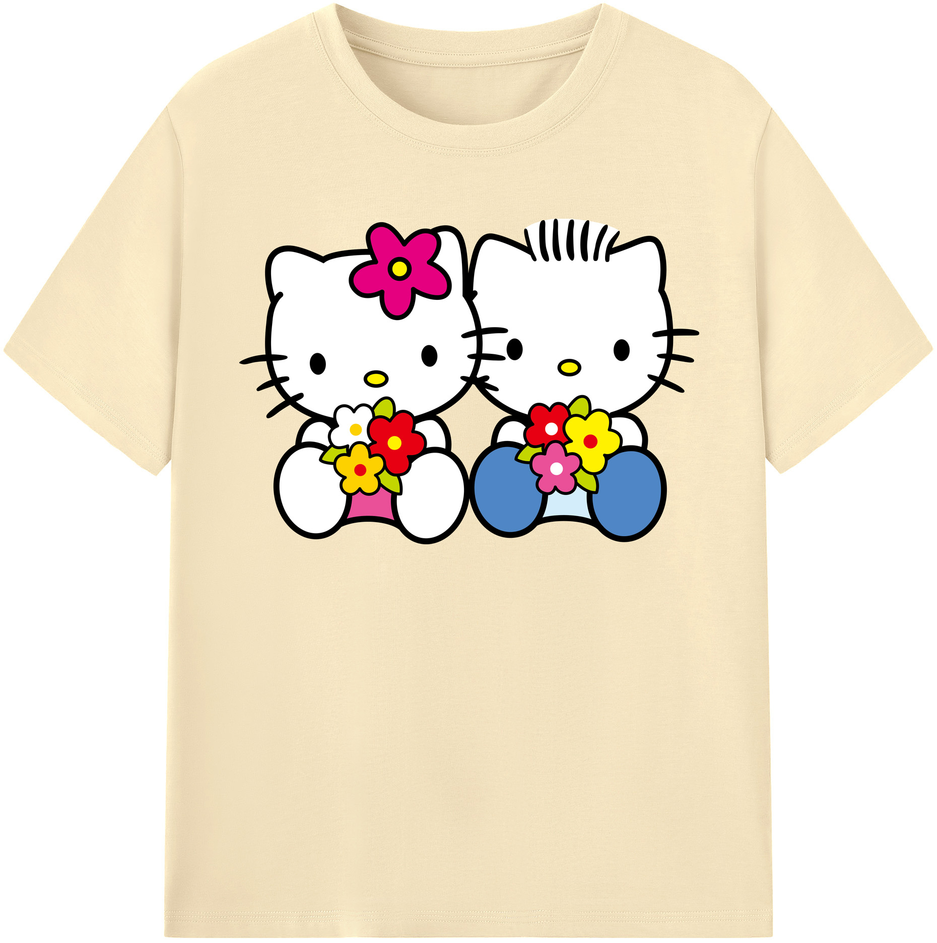 （画像用） Hello Kitty ハローキティ 綿100％半袖Tシャツ（フロントプリント）