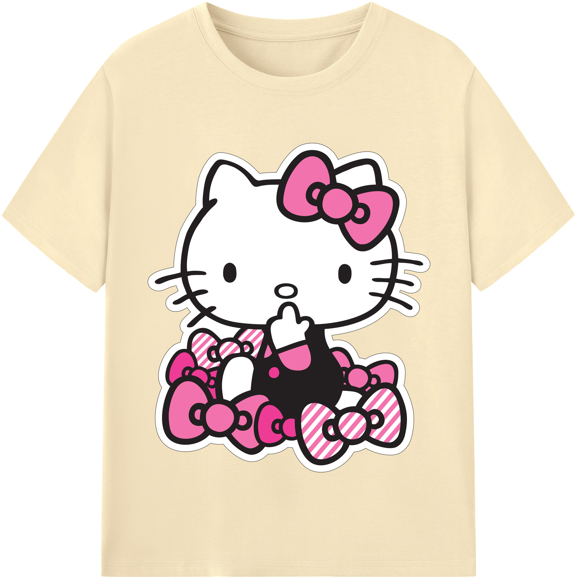 （画像用） Hello Kitty ハローキティ 綿100％半袖Tシャツ（フロントプリント）