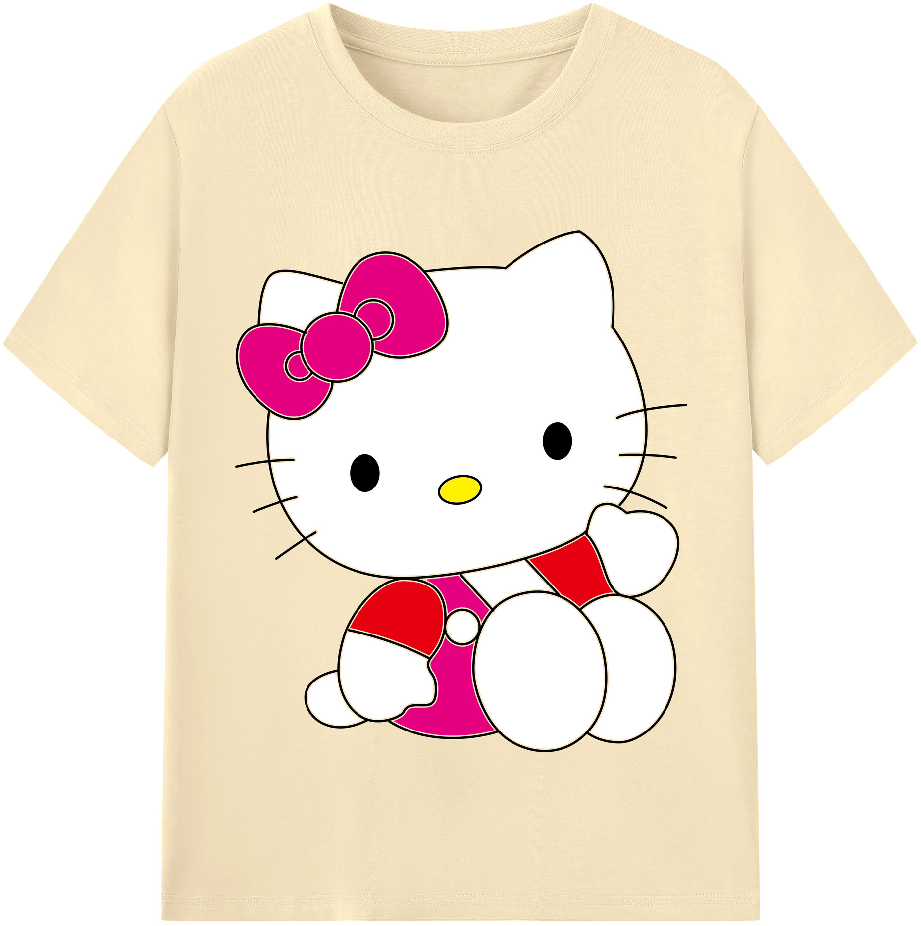 （画像用） Hello Kitty ハローキティ 綿100％半袖Tシャツ（フロントプリント）