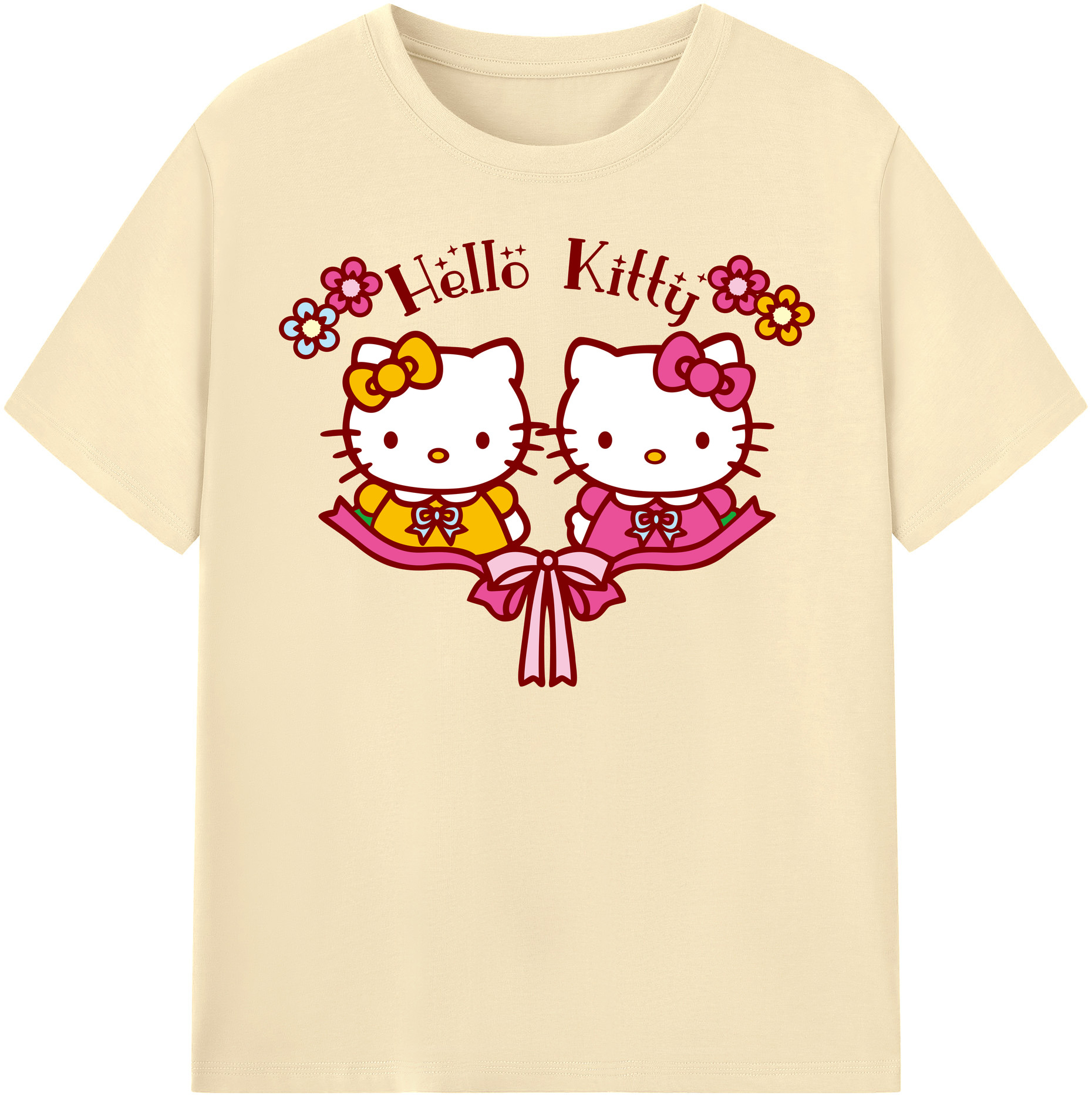 （画像用） Hello Kitty ハローキティ 綿100％半袖Tシャツ（フロントプリント）