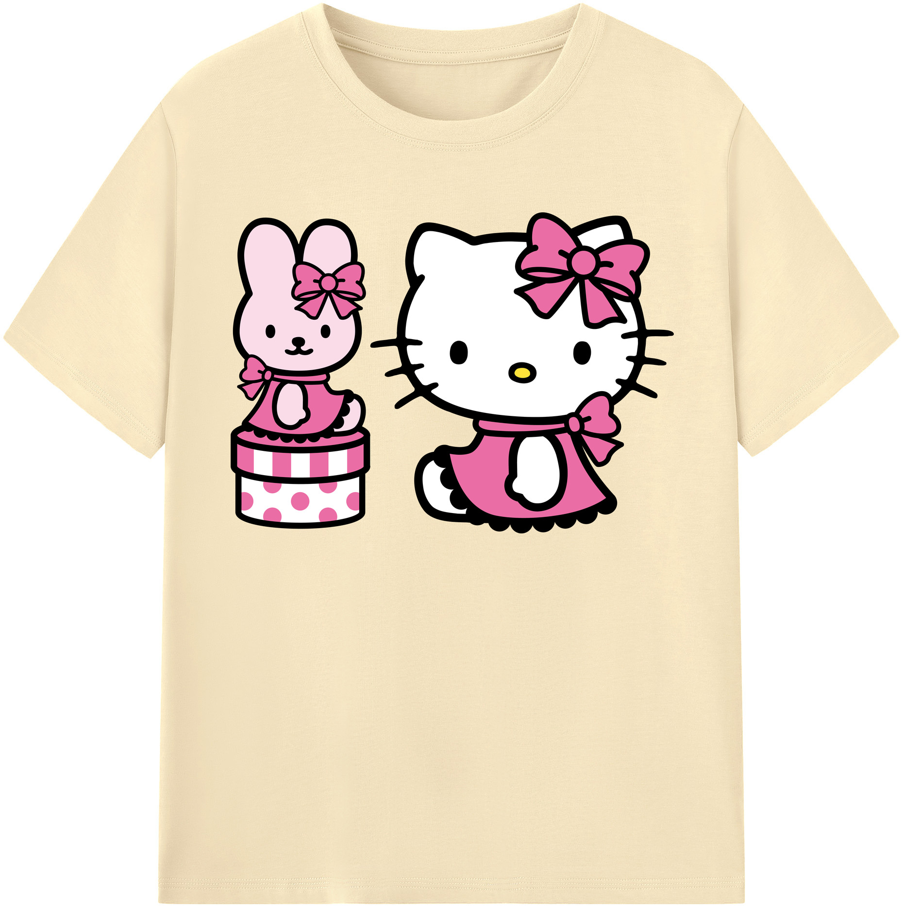 （画像用） Hello Kitty ハローキティ 綿100％半袖Tシャツ（フロントプリント）