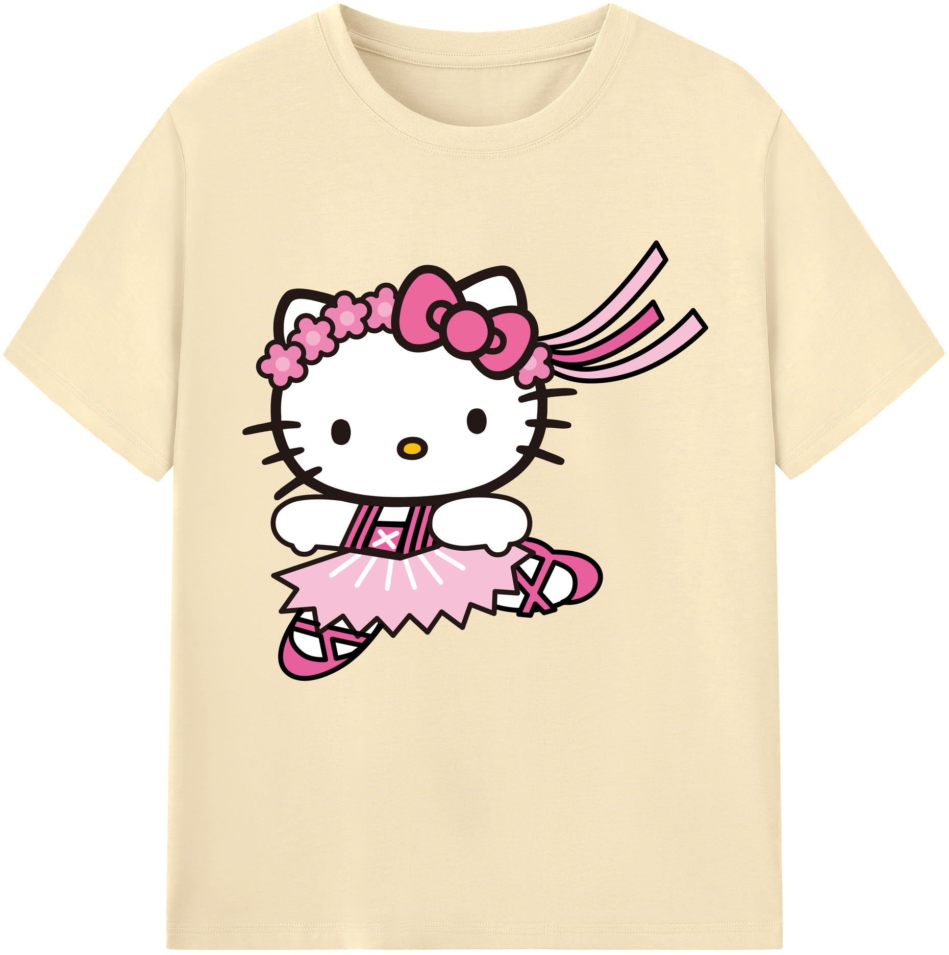 （画像用） Hello Kitty ハローキティ 綿100％半袖Tシャツ（フロントプリント）