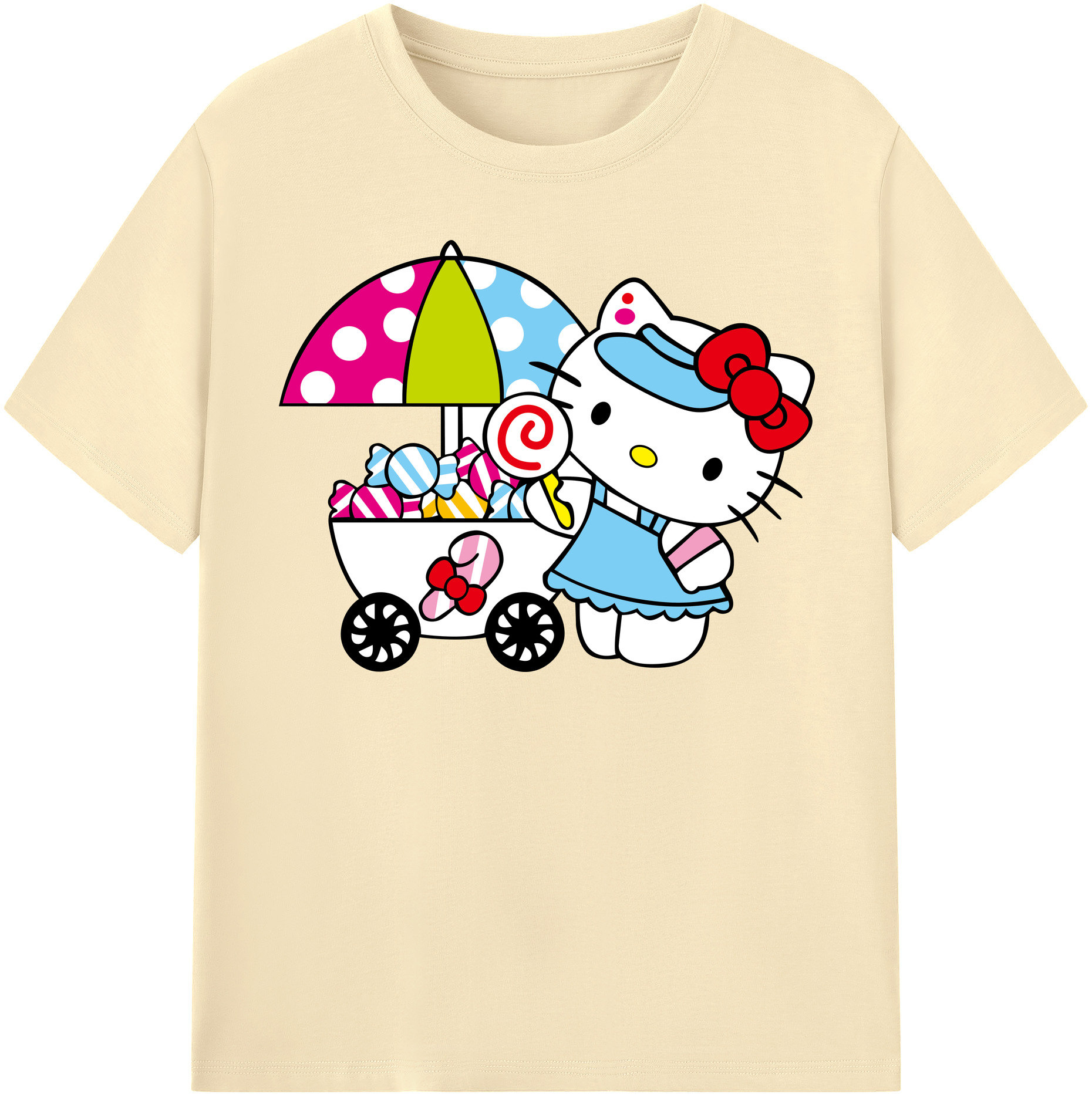 （画像用） Hello Kitty ハローキティ 綿100％半袖Tシャツ（フロントプリント）