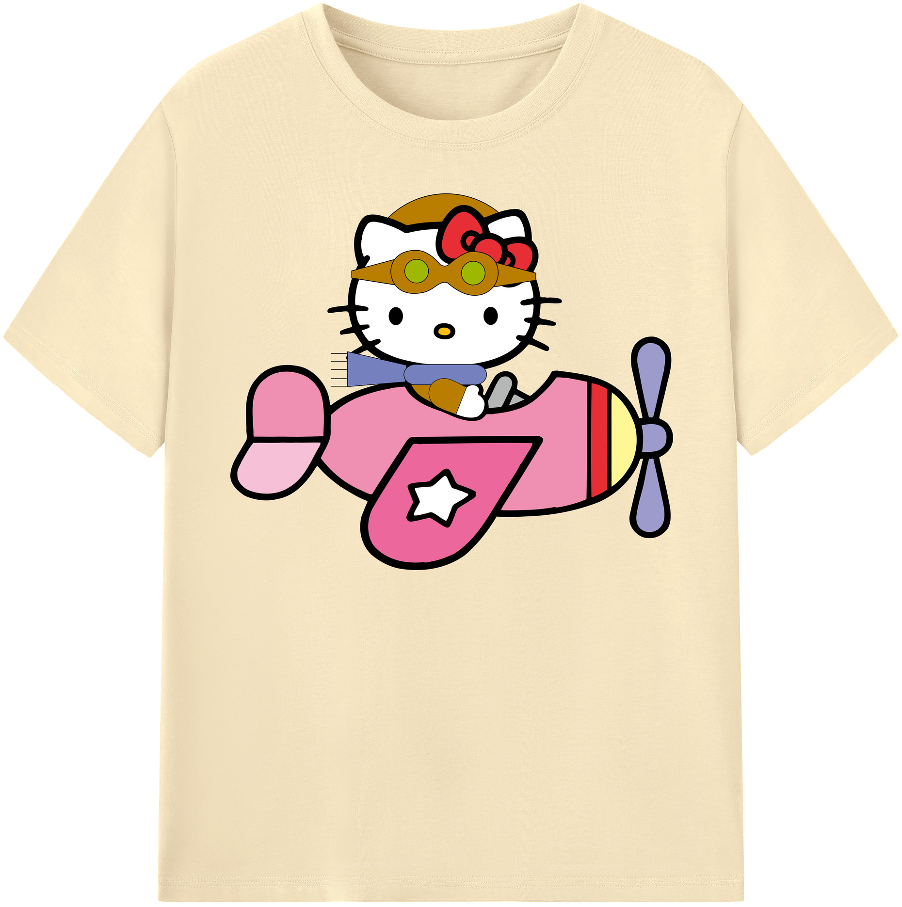 （画像用） Hello Kitty ハローキティ 綿100％半袖Tシャツ（フロントプリント）
