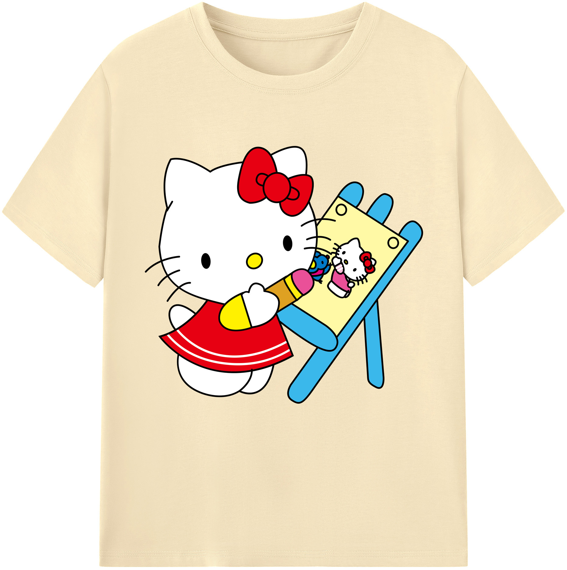 （画像用） Hello Kitty ハローキティ 綿100％半袖Tシャツ（フロントプリント）