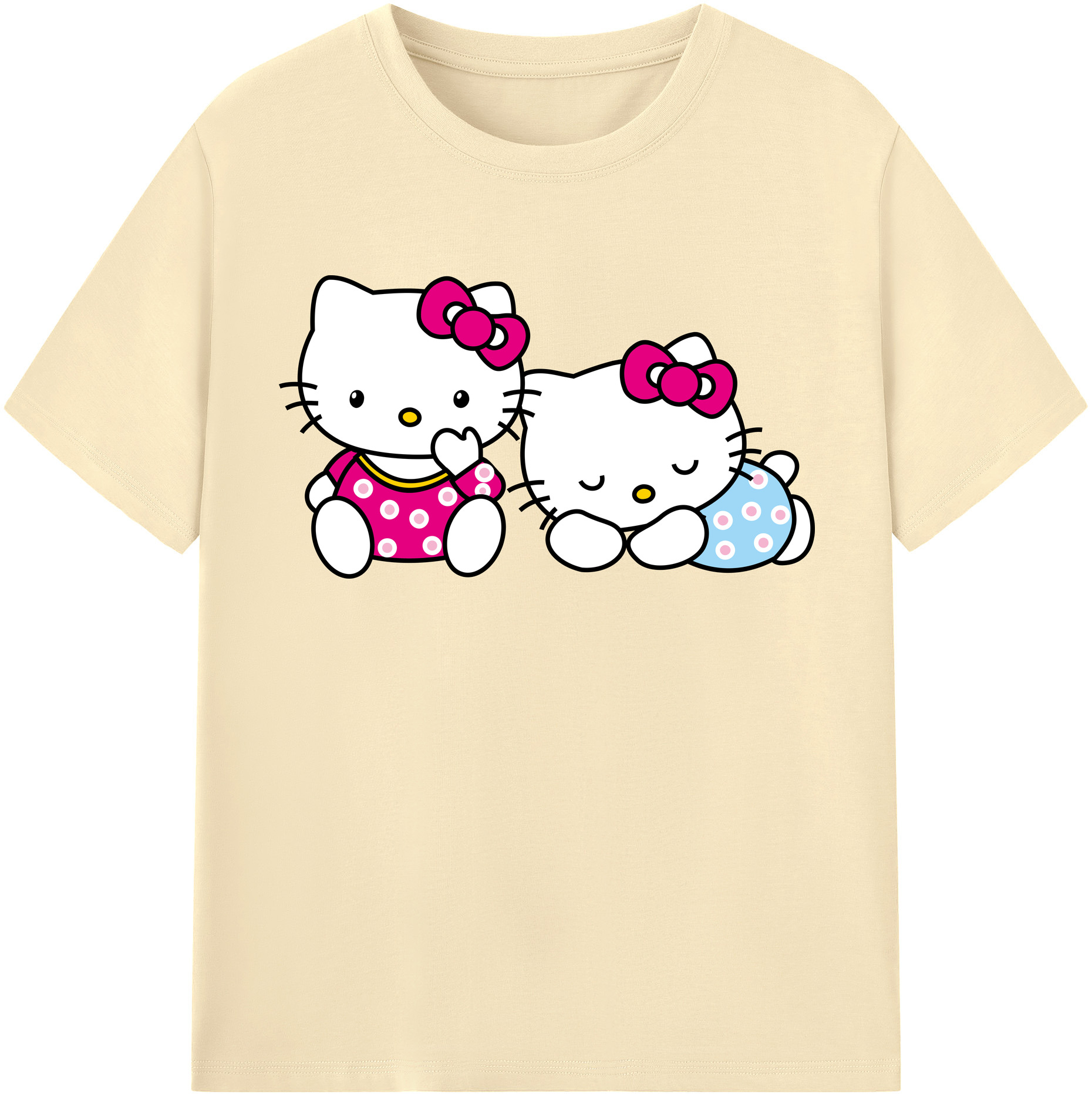 （画像用） Hello Kitty ハローキティ 綿100％半袖Tシャツ（フロントプリント）