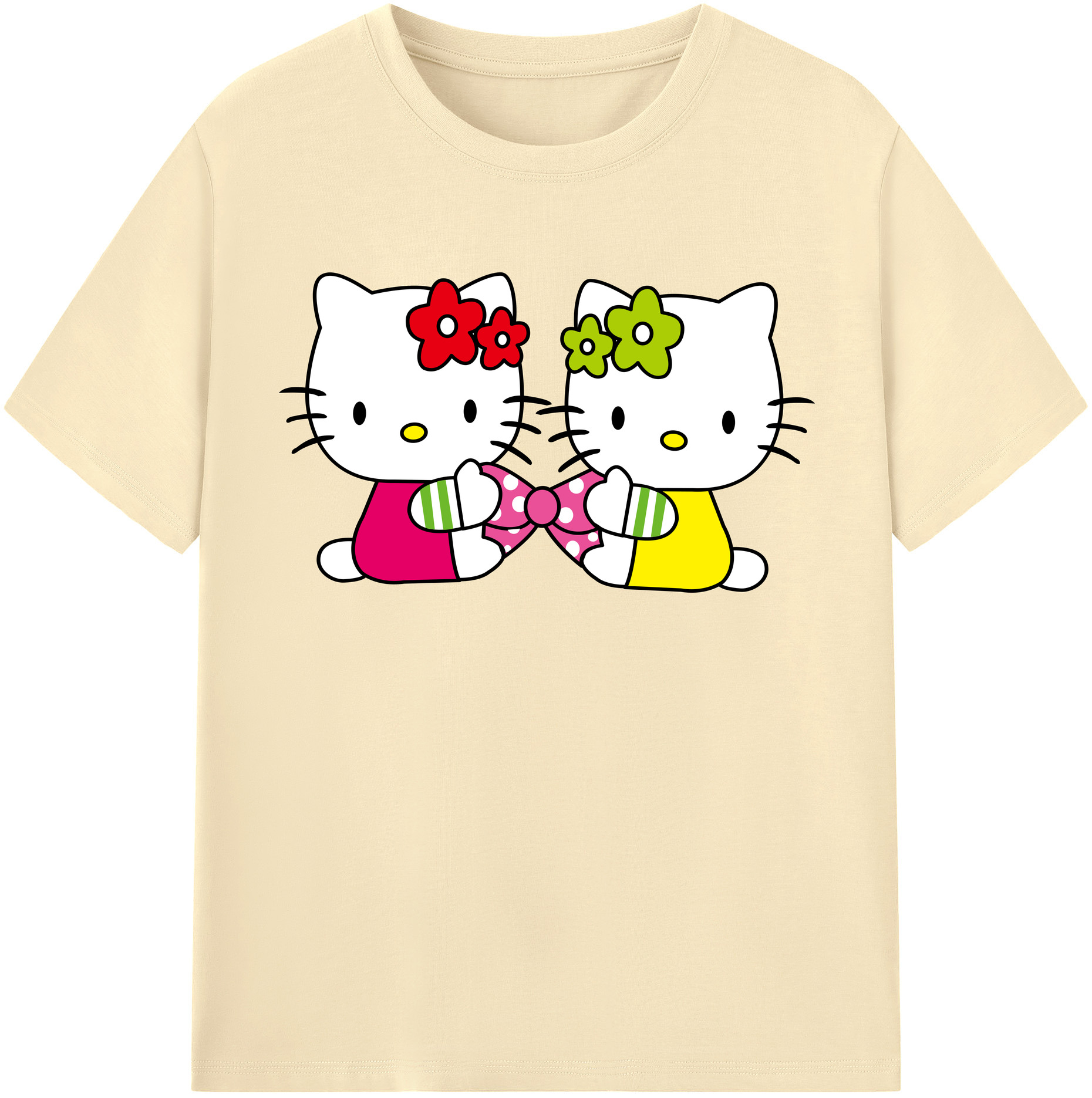 （画像用） Hello Kitty ハローキティ 綿100％半袖Tシャツ（フロントプリント）