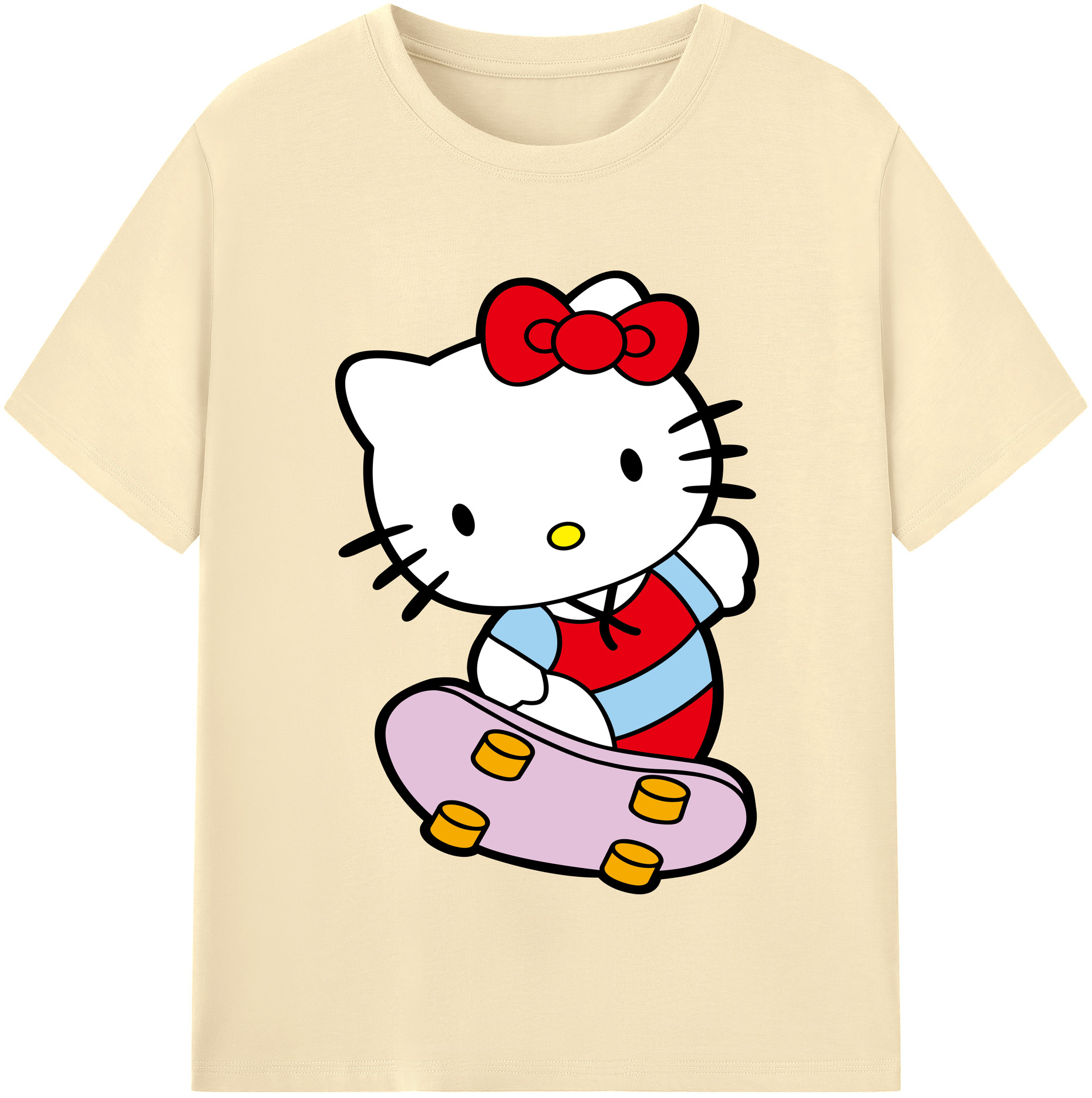 （画像用） Hello Kitty ハローキティ 綿100％半袖Tシャツ（フロントプリント）