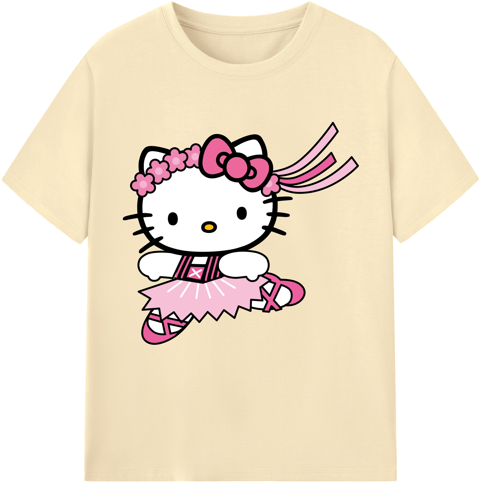 （画像用） Hello Kitty ハローキティ 綿100％半袖Tシャツ（フロントプリント）