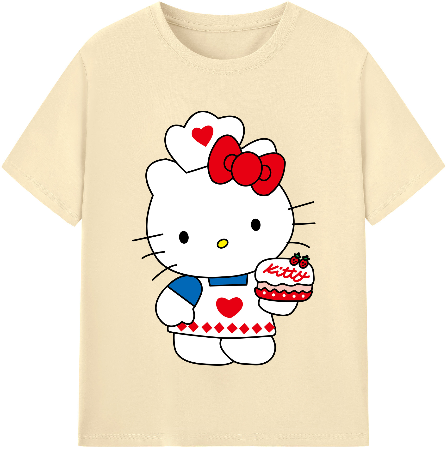 （画像用） Hello Kitty ハローキティ 綿100％半袖Tシャツ（フロントプリント）