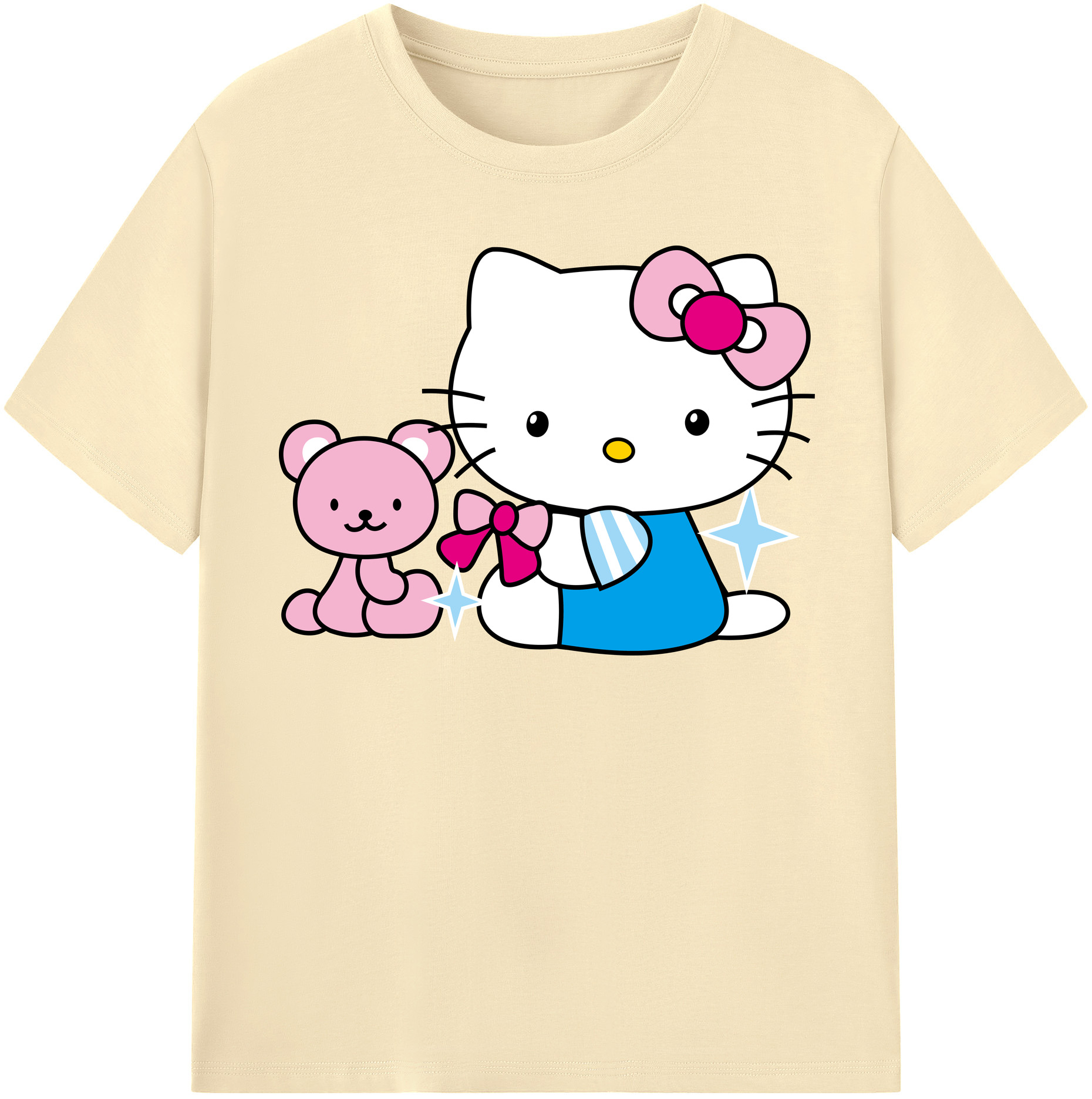 （画像用） Hello Kitty ハローキティ 綿100％半袖Tシャツ（フロントプリント）