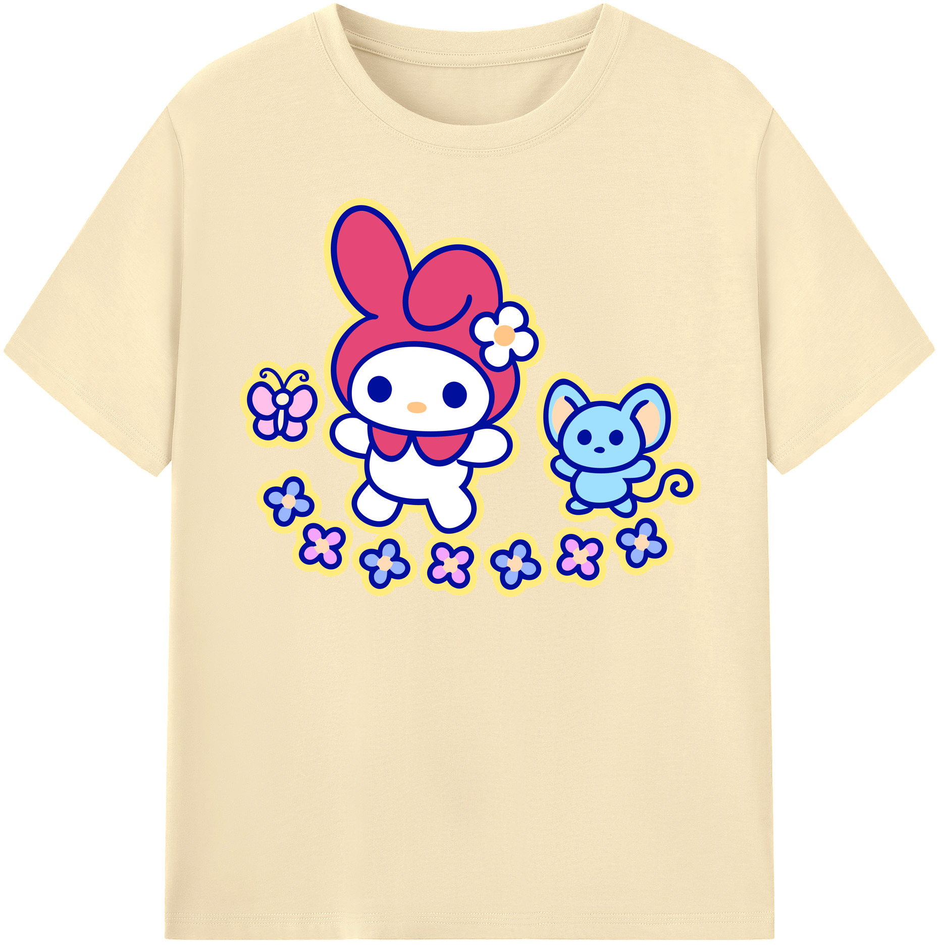 （画像用） Hello Kitty ハローキティ 綿100％半袖Tシャツ（フロントプリント）