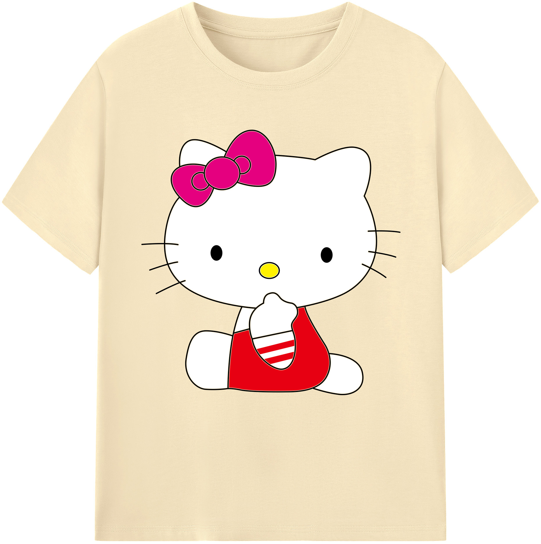 （画像用） Hello Kitty ハローキティ 綿100％半袖Tシャツ（フロントプリント）