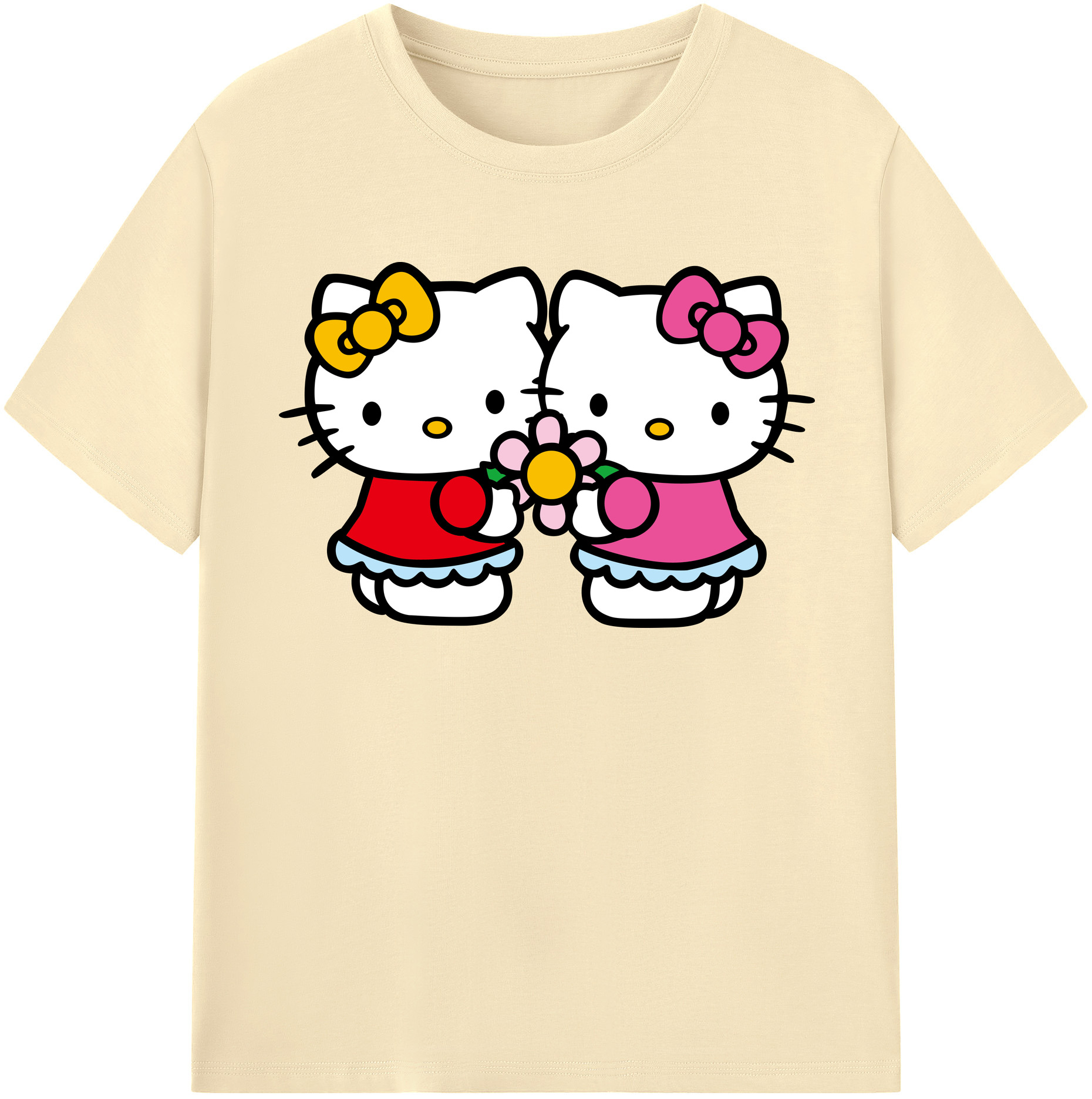 （画像用） Hello Kitty ハローキティ 綿100％半袖Tシャツ（フロントプリント）