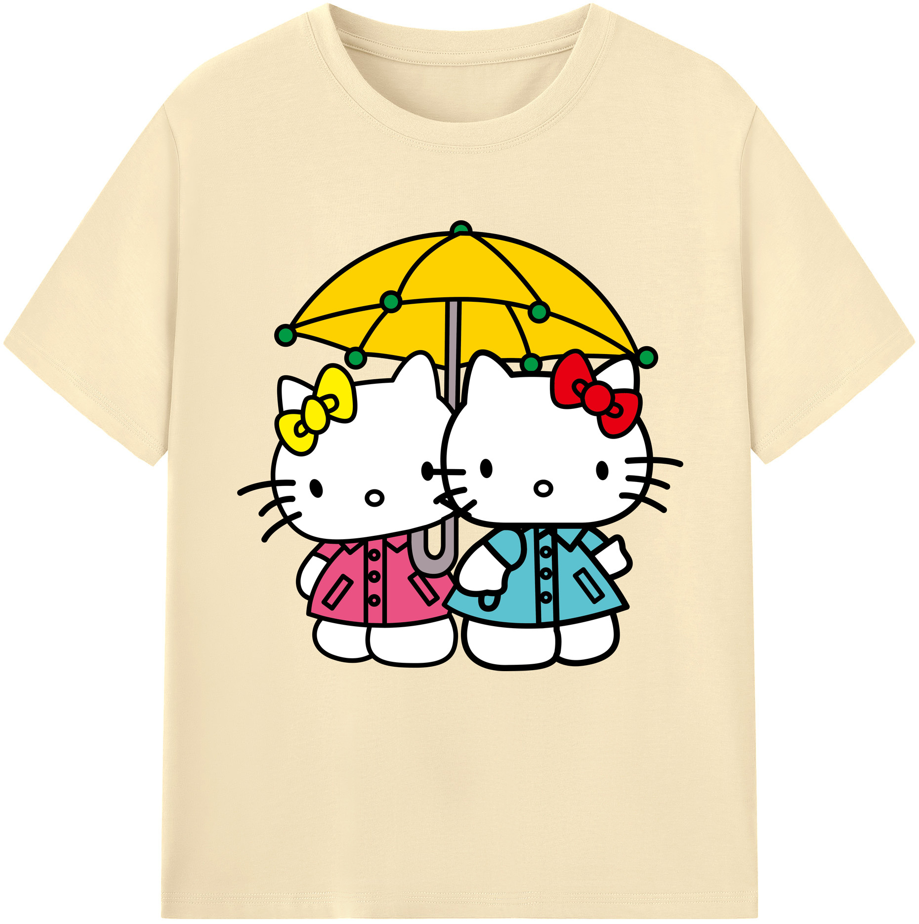 （画像用） Hello Kitty ハローキティ 綿100％半袖Tシャツ（フロントプリント）