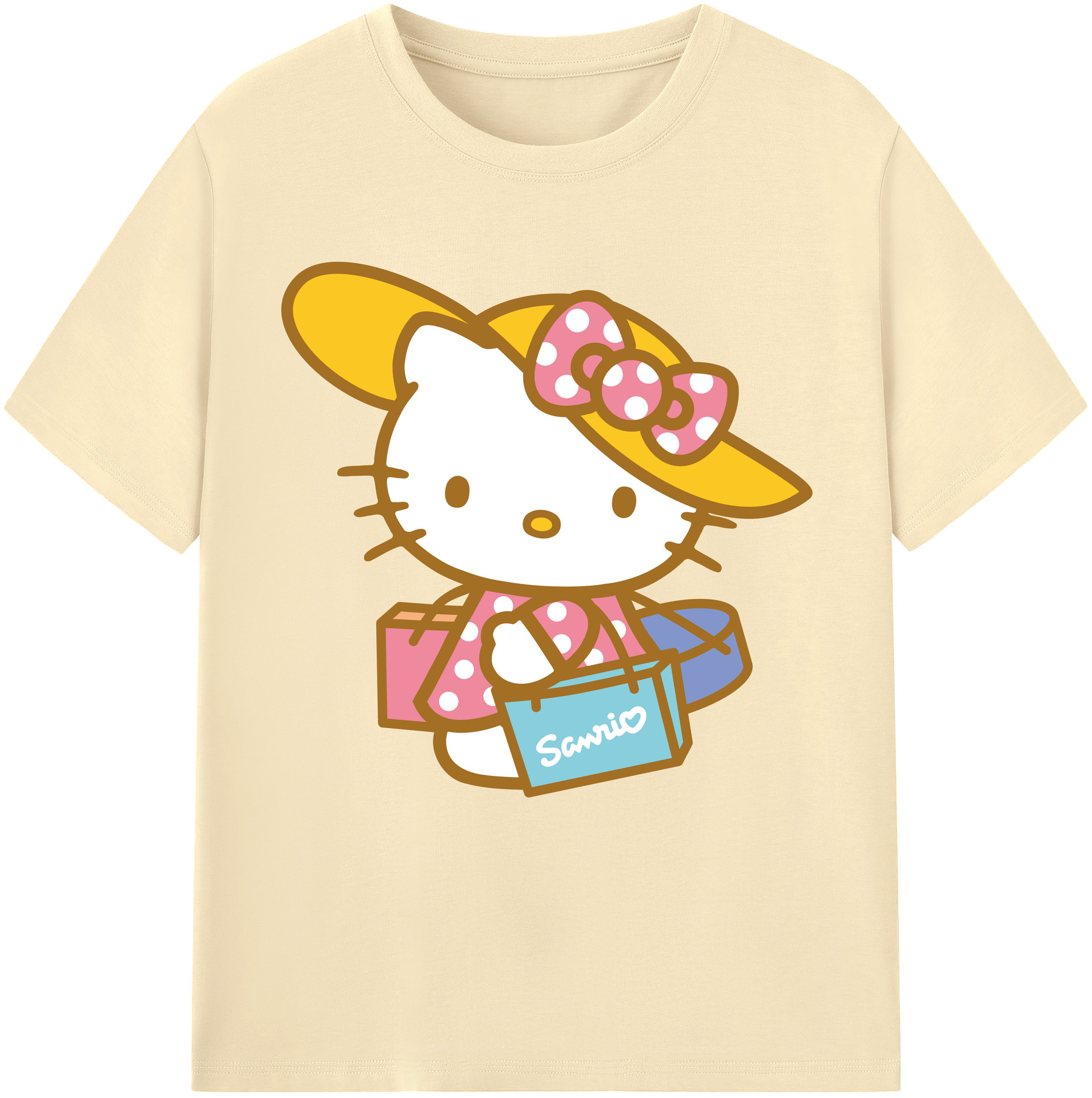 （画像用） Hello Kitty ハローキティ 綿100％半袖Tシャツ（フロントプリント）
