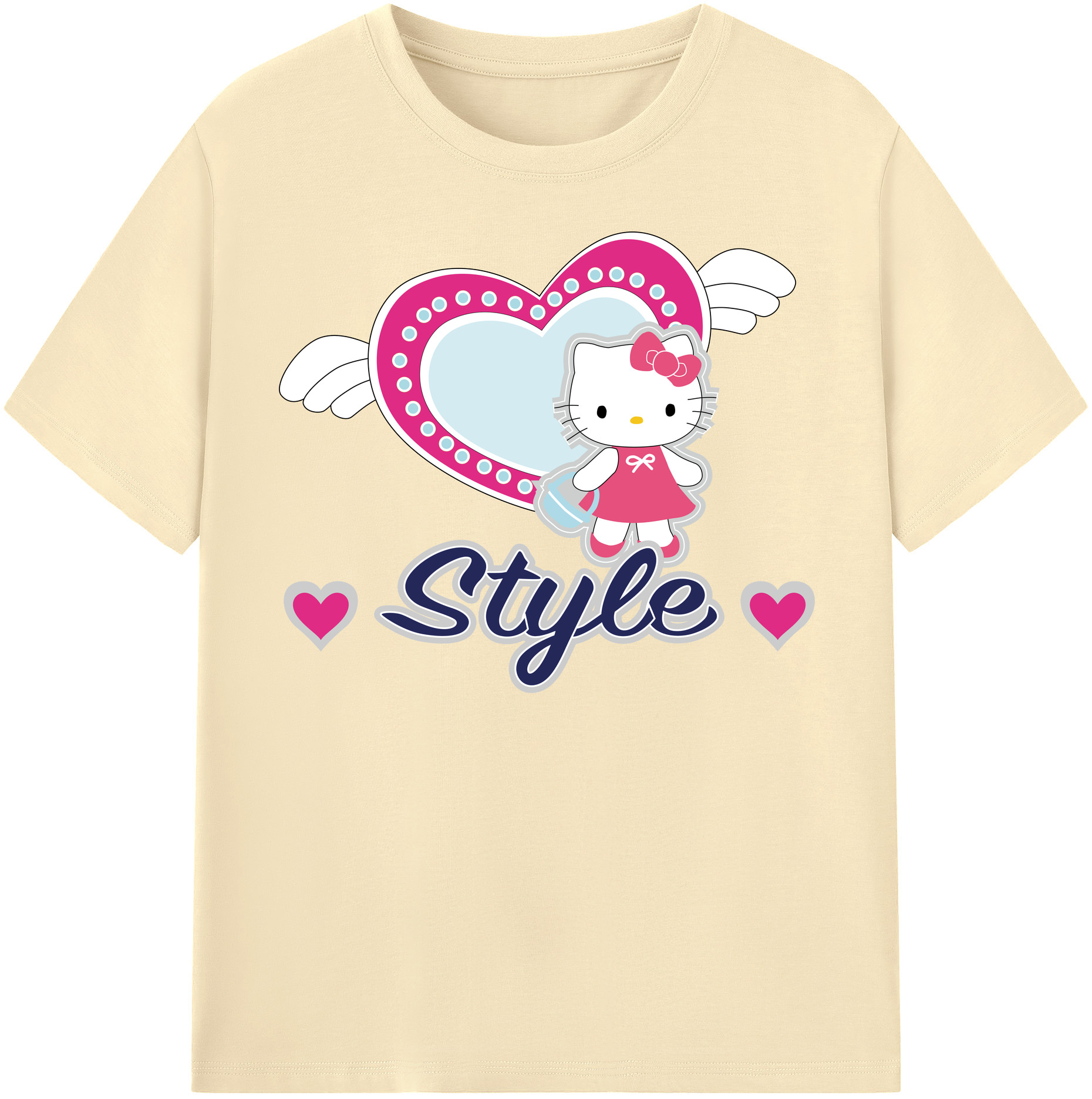 （画像用） Hello Kitty ハローキティ 綿100％半袖Tシャツ（フロントプリント）