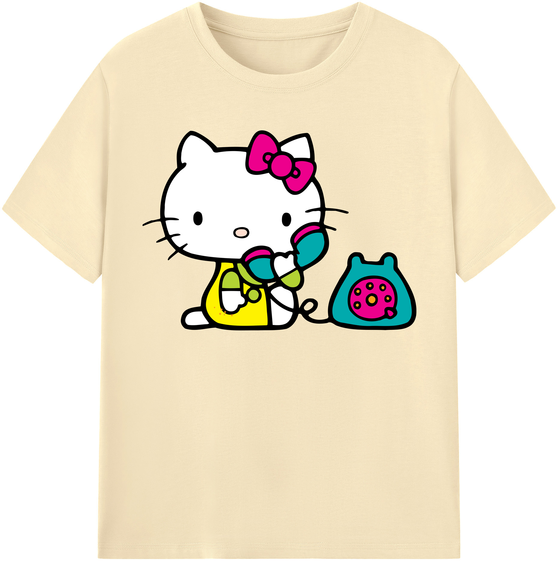 （画像用） Hello Kitty ハローキティ 綿100％半袖Tシャツ（フロントプリント）
